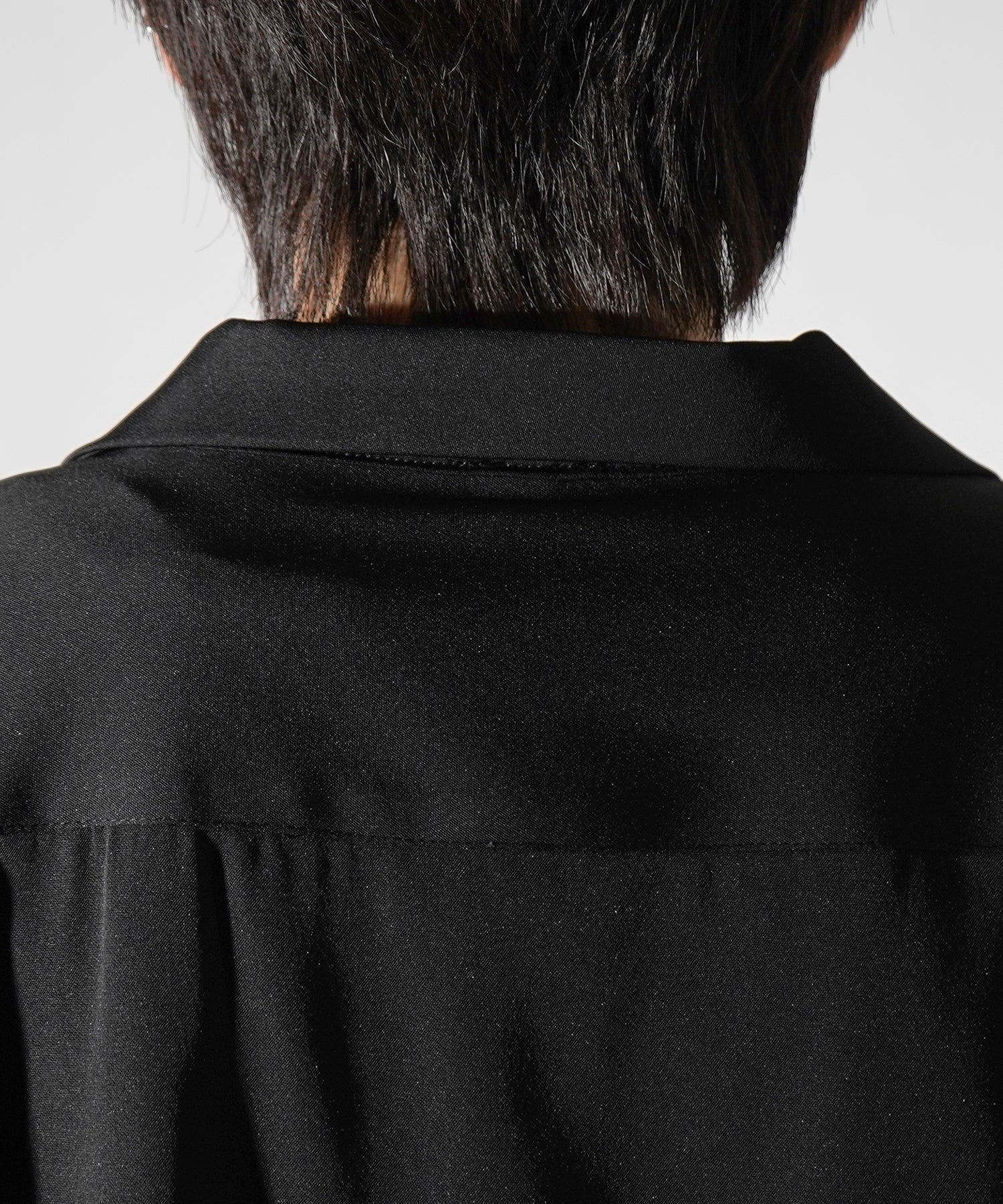 ビッグシルエット メタルボタン ドレープとろみ オープンカラー半袖シャツ