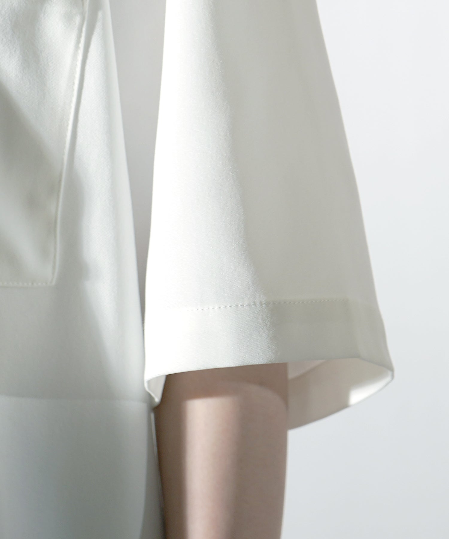 ビッグシルエット メタルボタン ドレープとろみ オープンカラー半袖シャツ