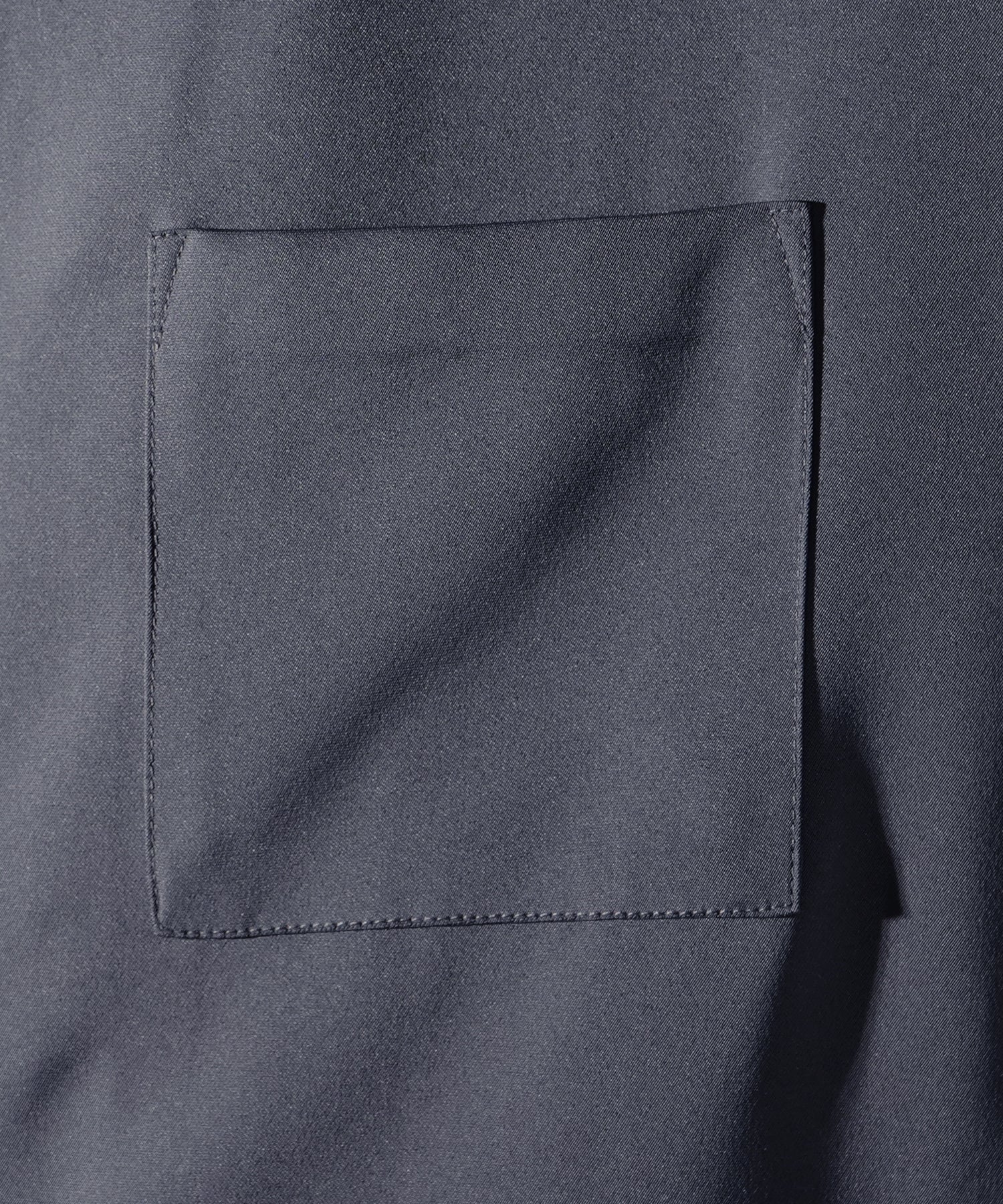 ビッグシルエット メタルボタン ドレープとろみ オープンカラー半袖シャツ