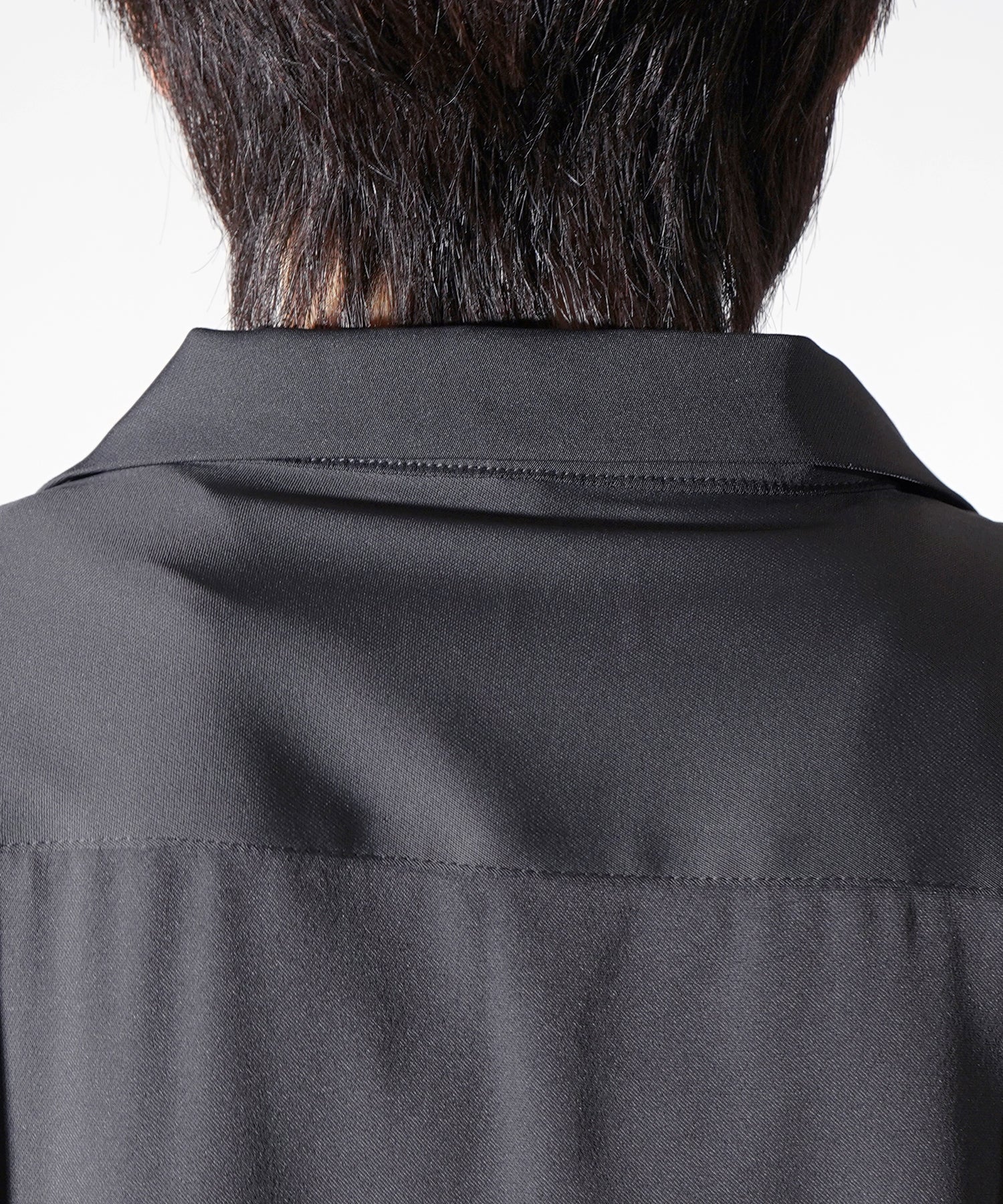 ビッグシルエット メタルボタン ドレープとろみ オープンカラー半袖シャツ