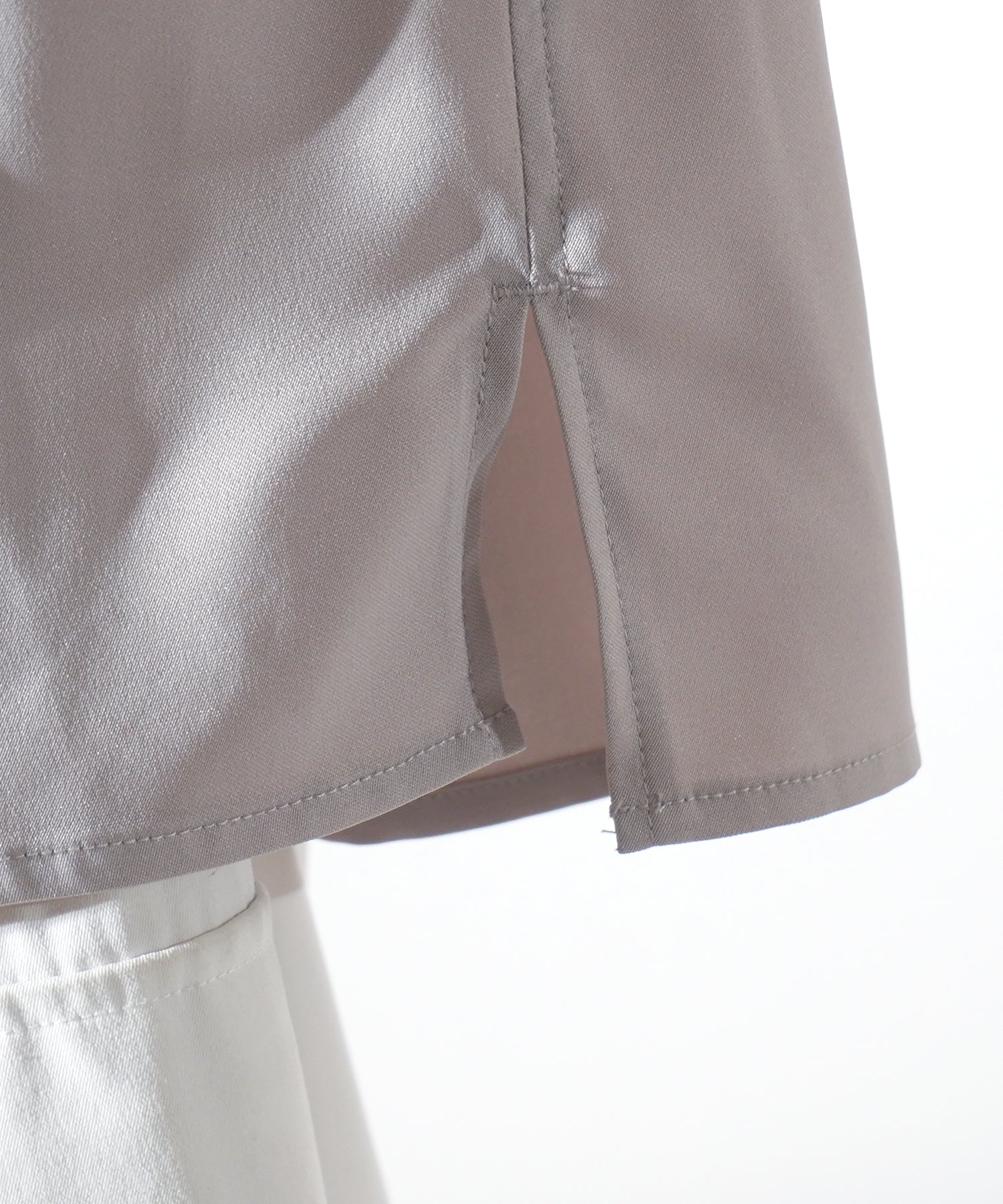 ビッグシルエット メタルボタン ドレープとろみ オープンカラー半袖シャツ