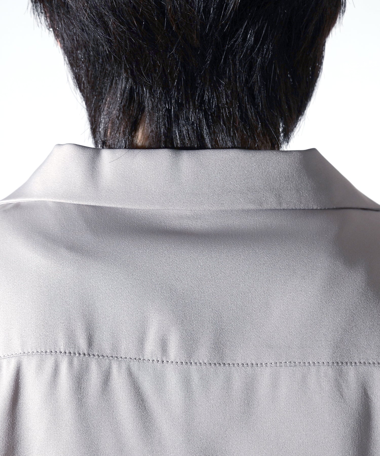 ビッグシルエット メタルボタン ドレープとろみ オープンカラー半袖シャツ