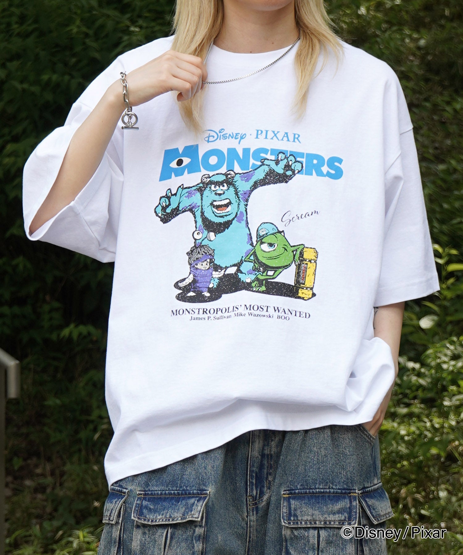 25SS【Disney Pixar / ディズニーピクサー】モンスターズ・インク ビッグシルエット半袖プリントTシャツ