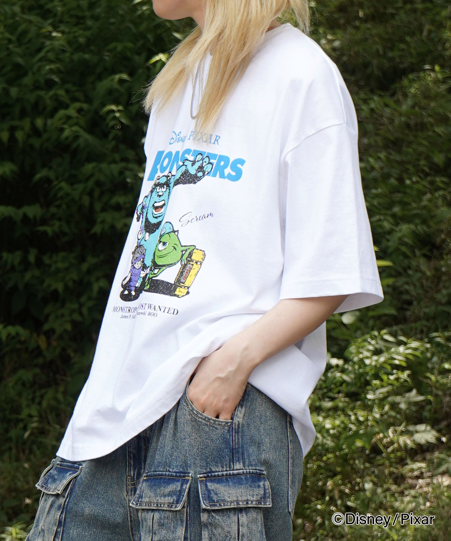 25SS【Disney Pixar / ディズニーピクサー】モンスターズ・インク ビッグシルエット半袖プリントTシャツ