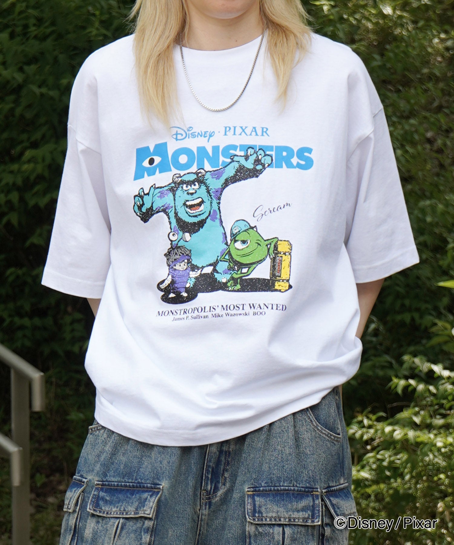 25SS【Disney Pixar / ディズニーピクサー】モンスターズ・インク ビッグシルエット半袖プリントTシャツ