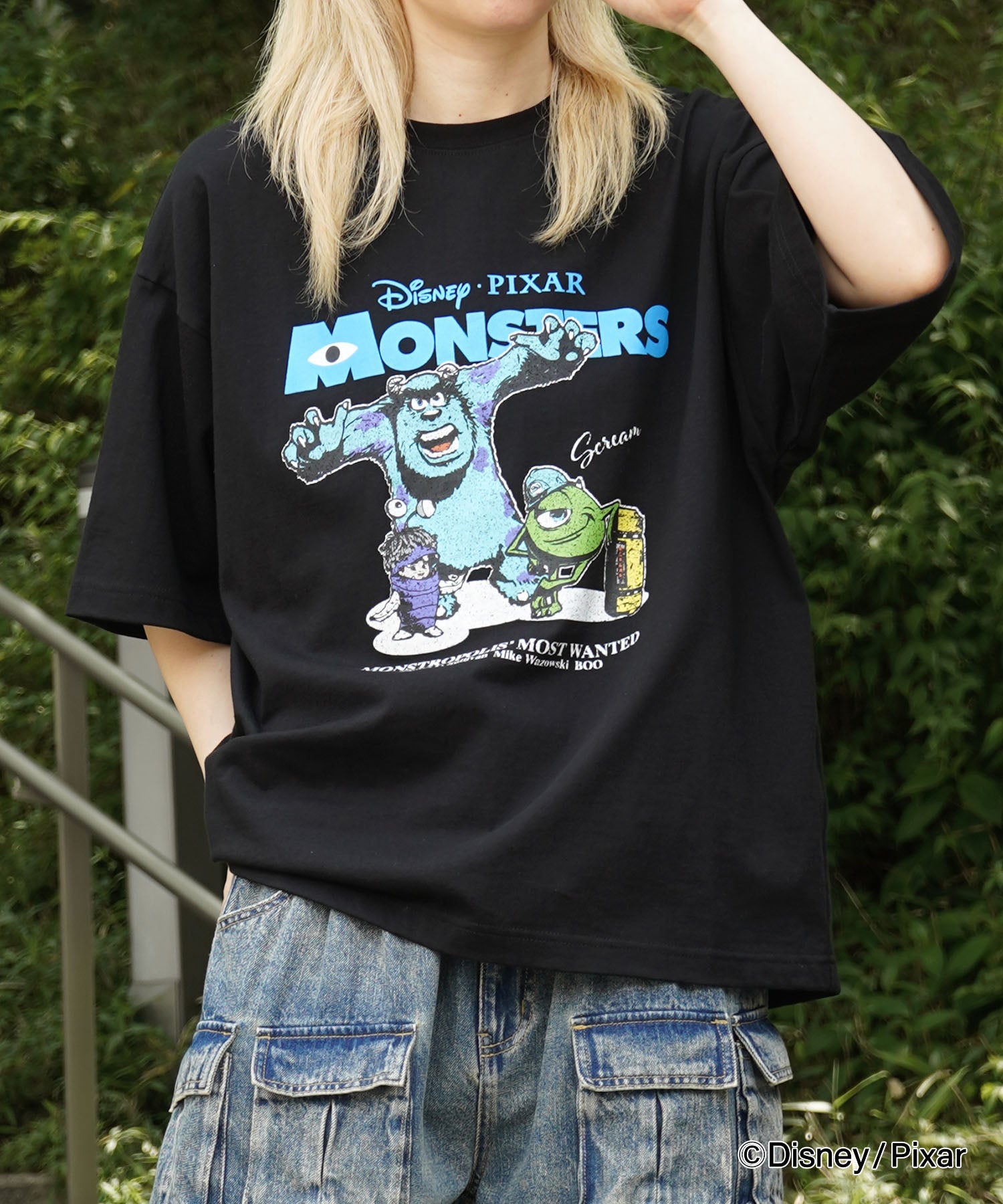 25SS【Disney Pixar / ディズニーピクサー】モンスターズ・インク ビッグシルエット半袖プリントTシャツ