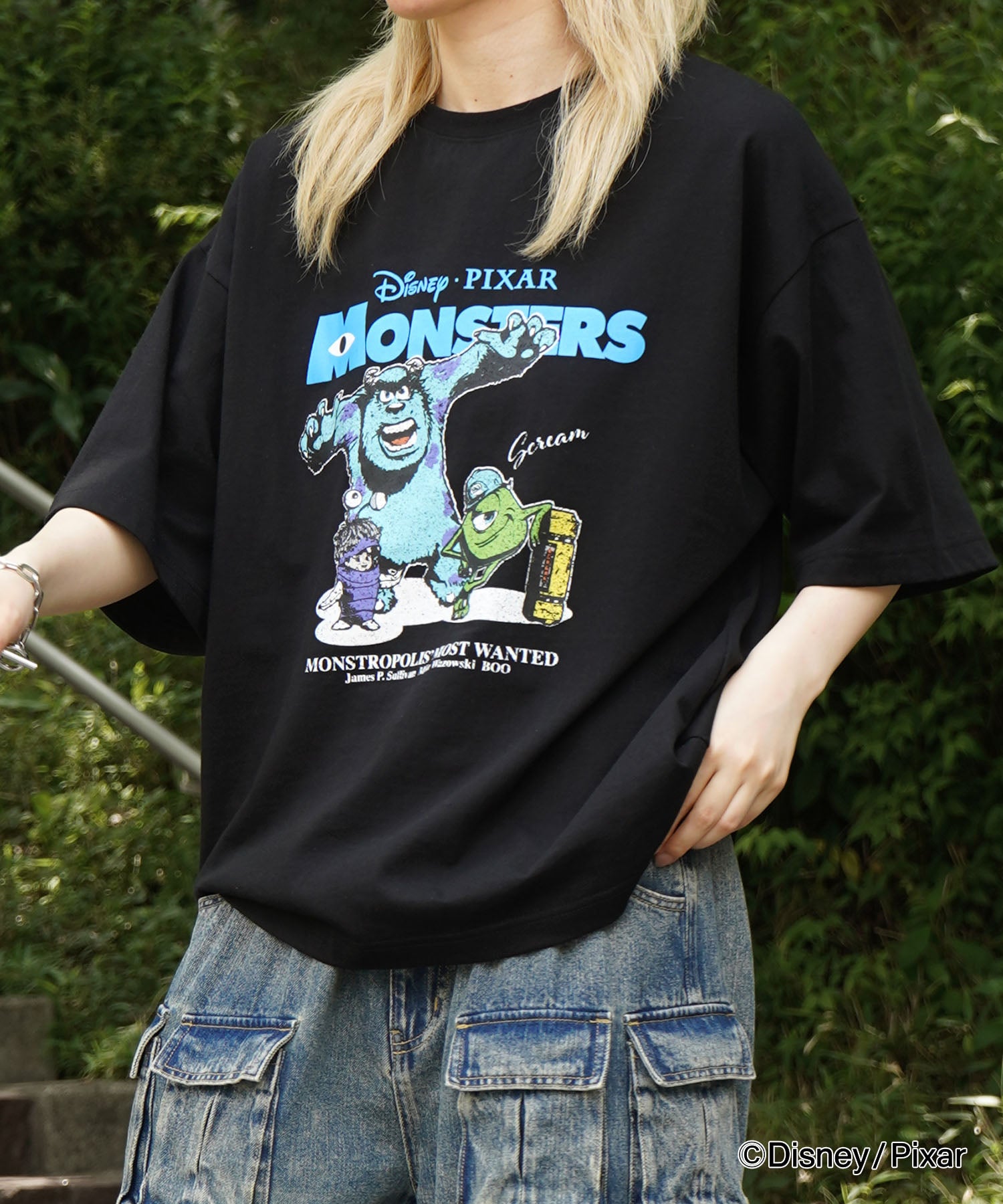 25SS【Disney Pixar / ディズニーピクサー】モンスターズ・インク ビッグシルエット半袖プリントTシャツ