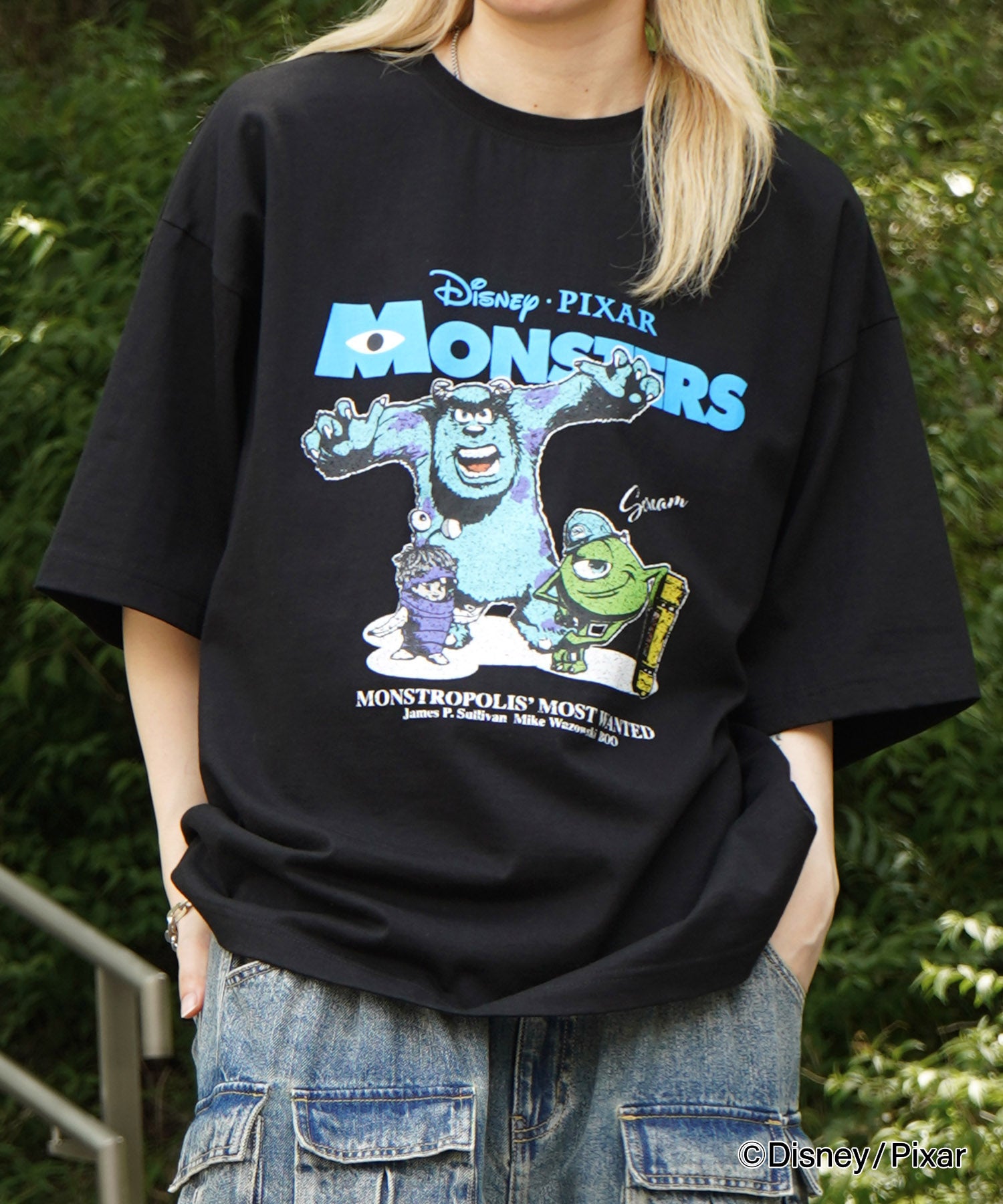 25SS【Disney Pixar / ディズニーピクサー】モンスターズ・インク ビッグシルエット半袖プリントTシャツ