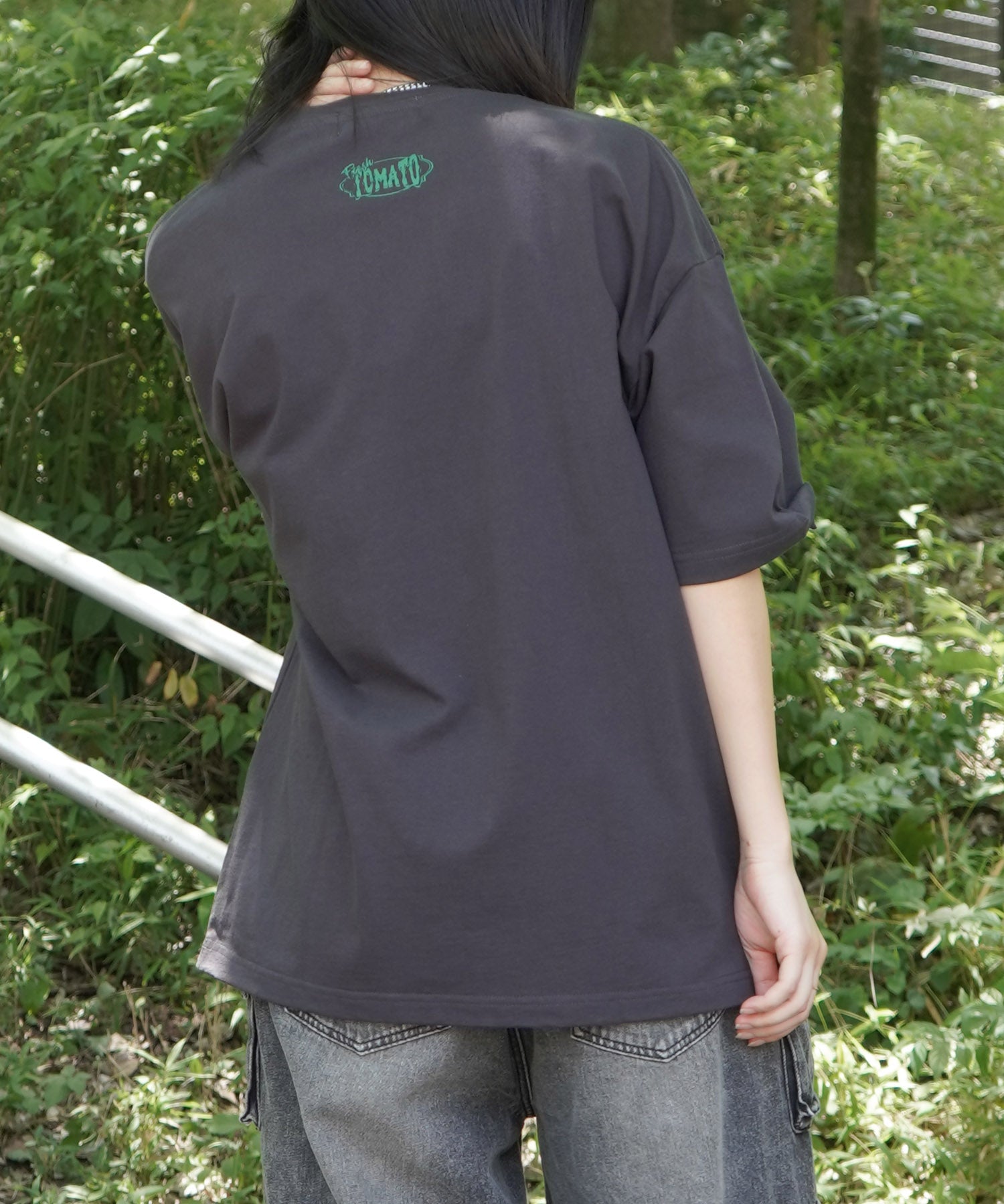 25SS ビッグシルエット 缶詰風イラストプリント 半袖Tシャツ