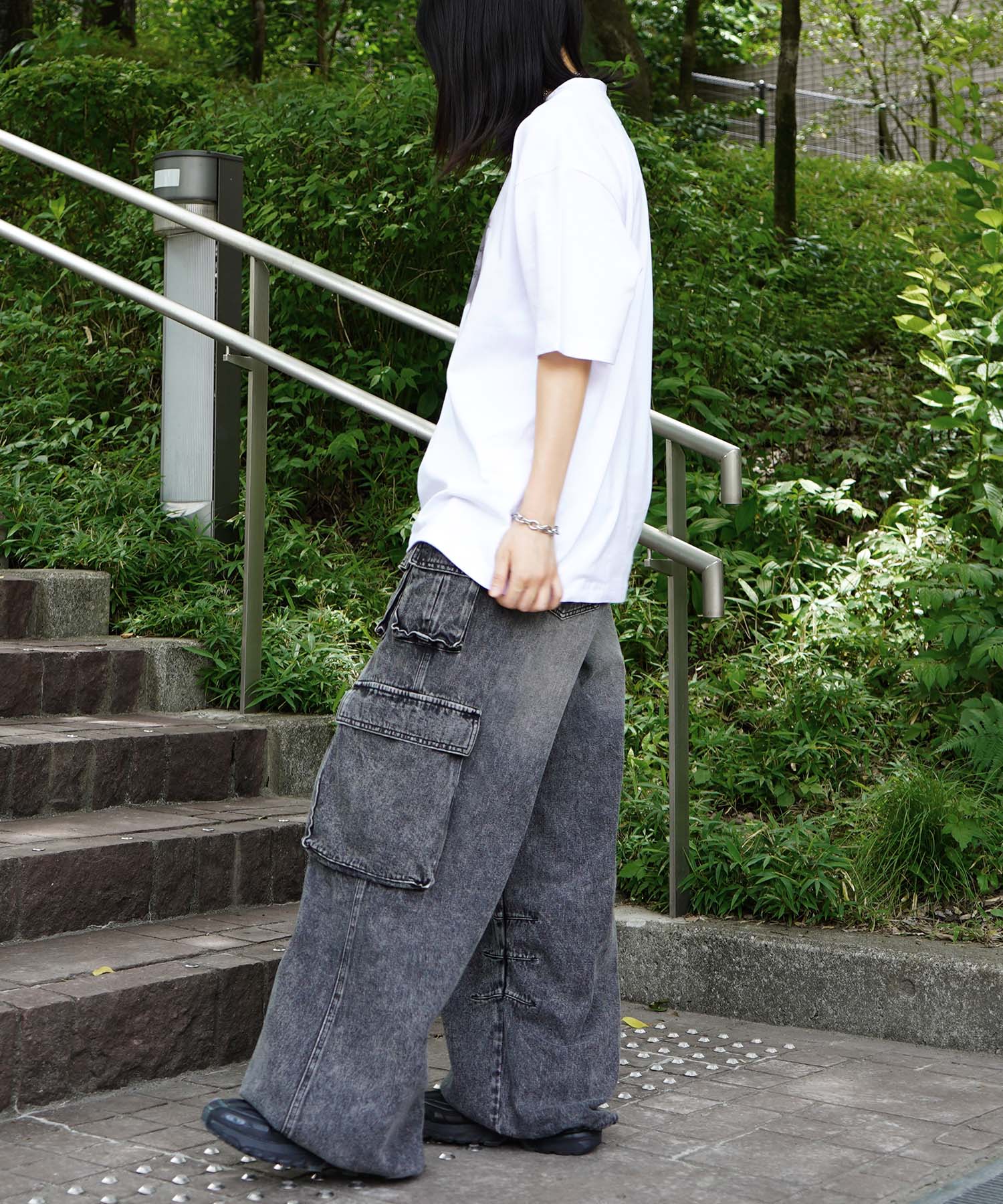 25SS ビッグシルエット プレーティング 半袖Tシャツ グラフィック プリント