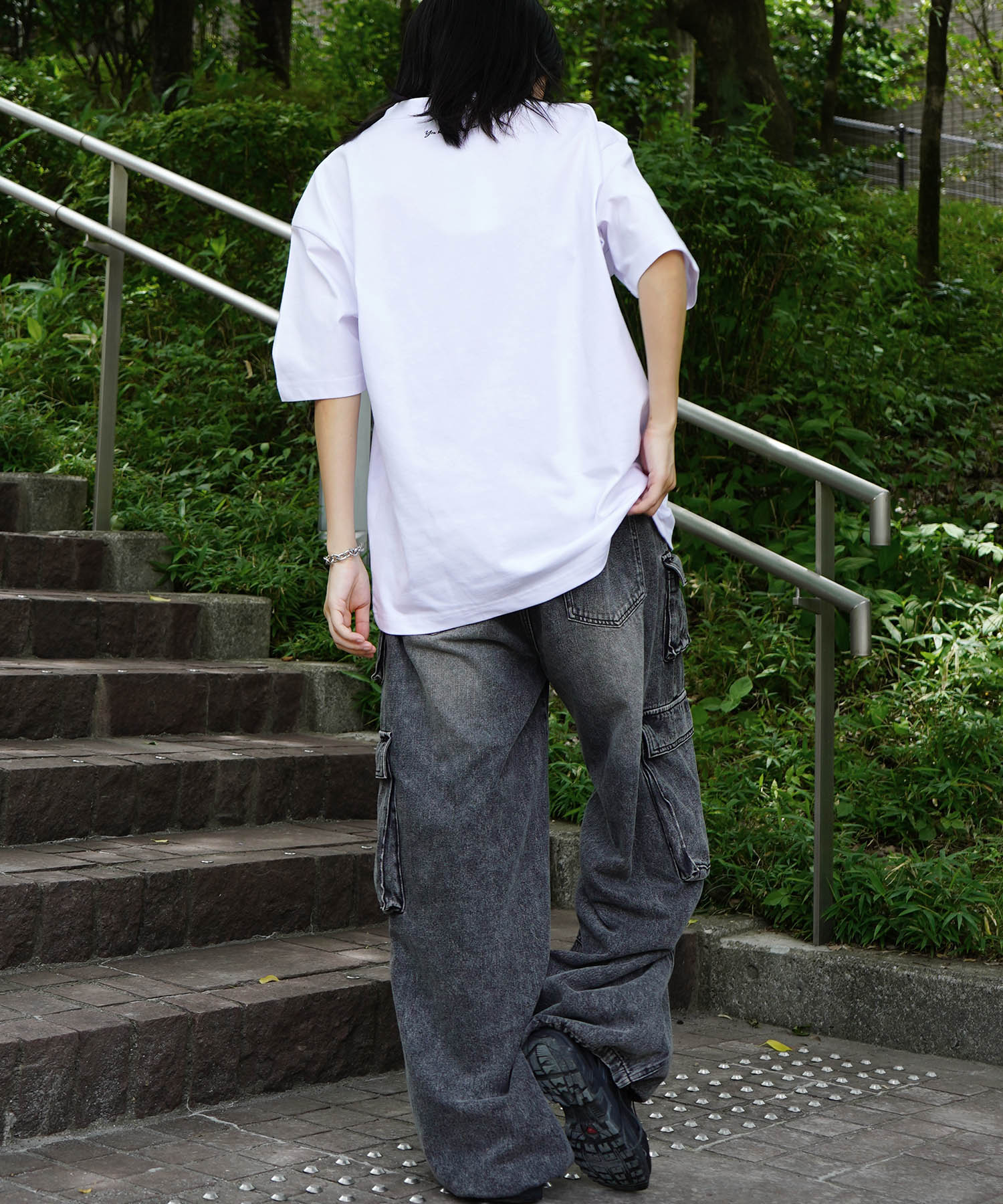 25SS ビッグシルエット プレーティング 半袖Tシャツ グラフィック プリント