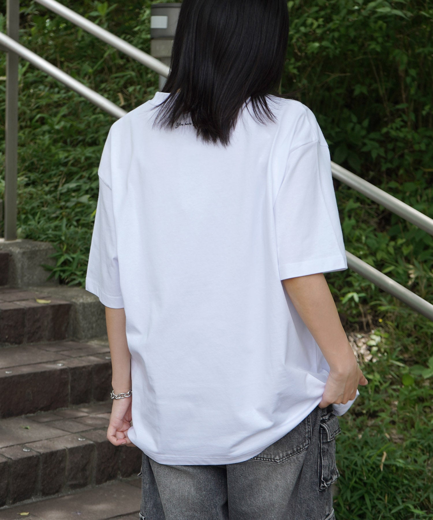 25SS ビッグシルエット プレーティング 半袖Tシャツ グラフィック プリント