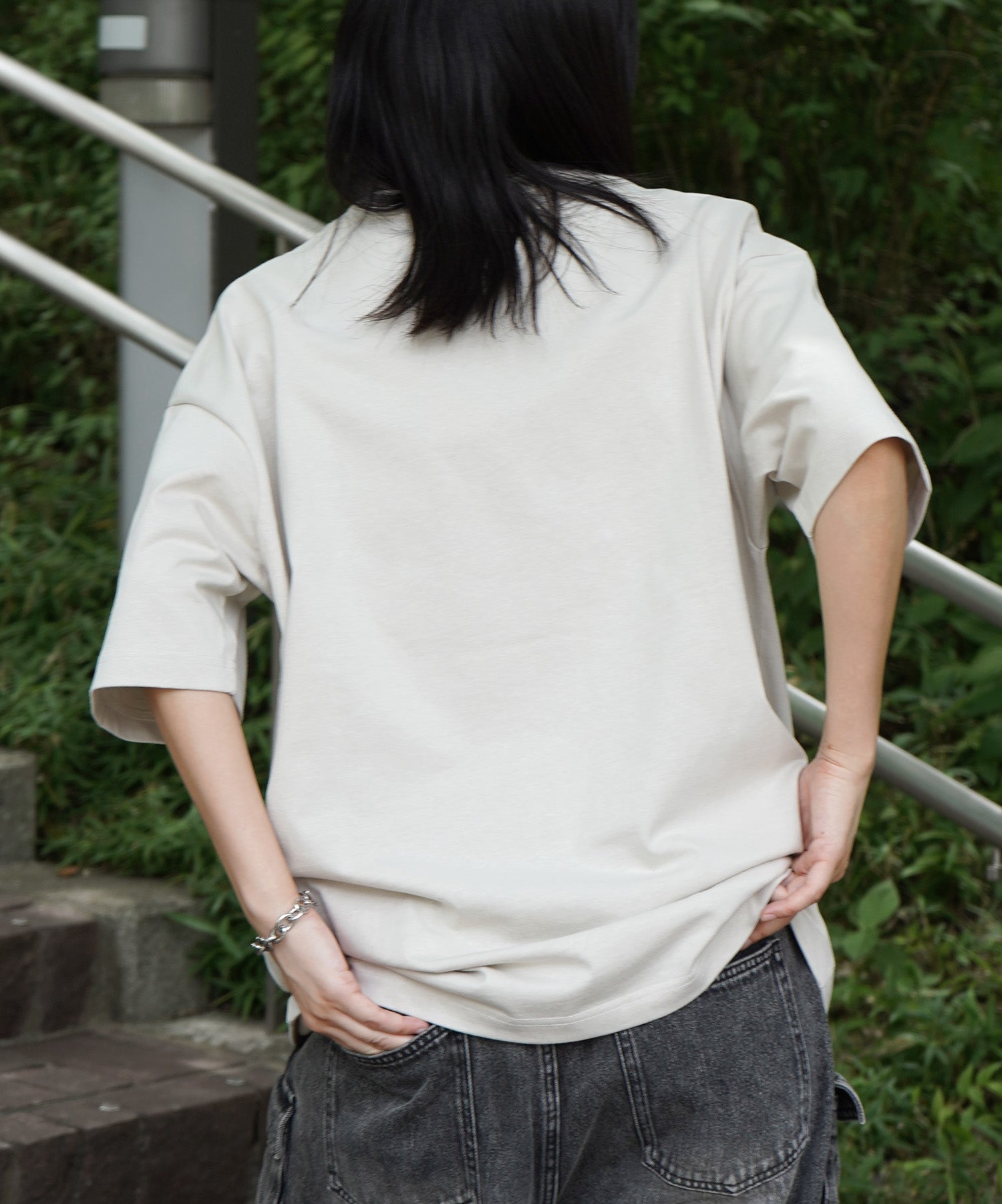 25SS ビッグシルエット プレーティング 半袖Tシャツ グラフィック プリント
