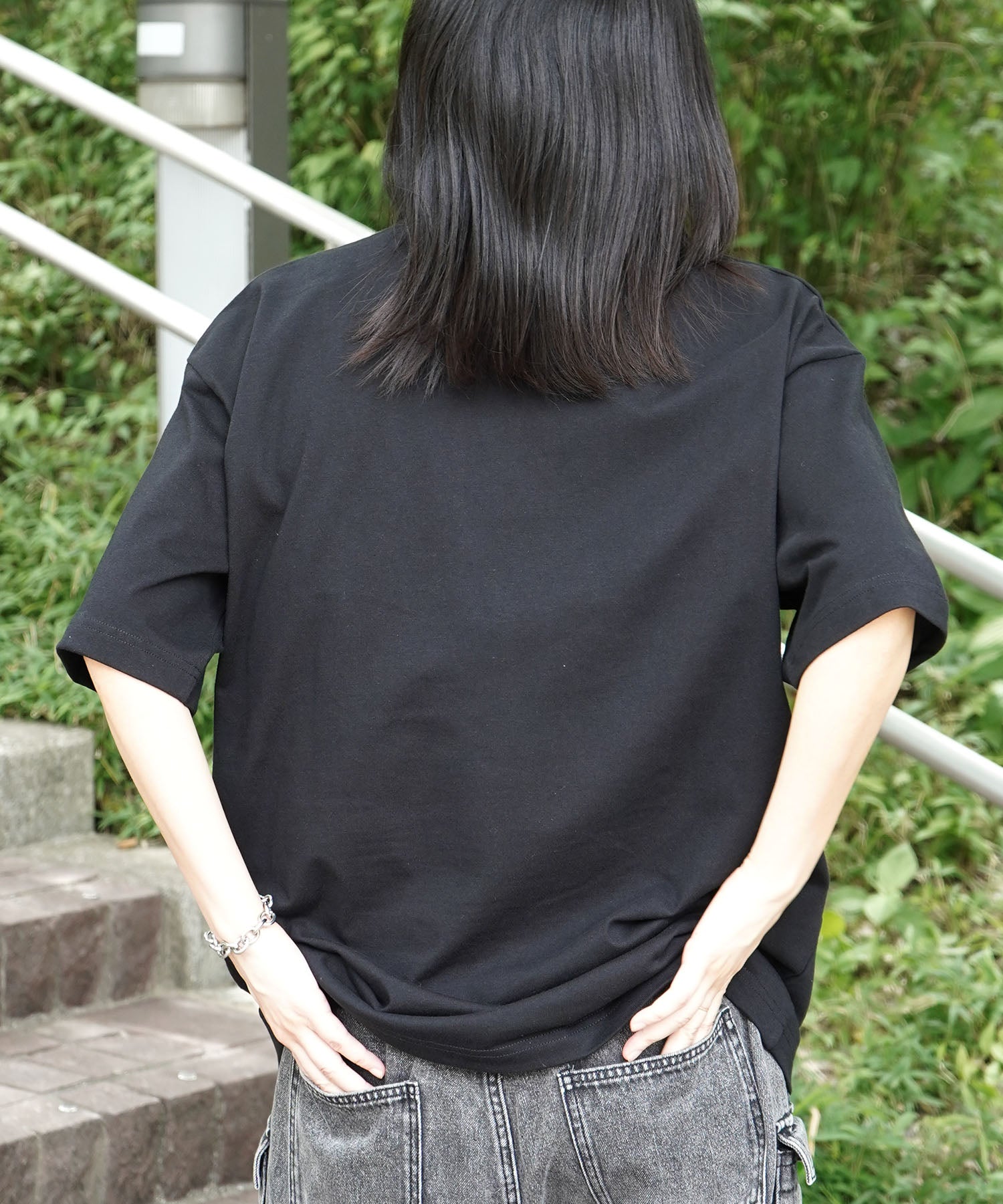 25SS ビッグシルエット プレーティング 半袖Tシャツ グラフィック プリント