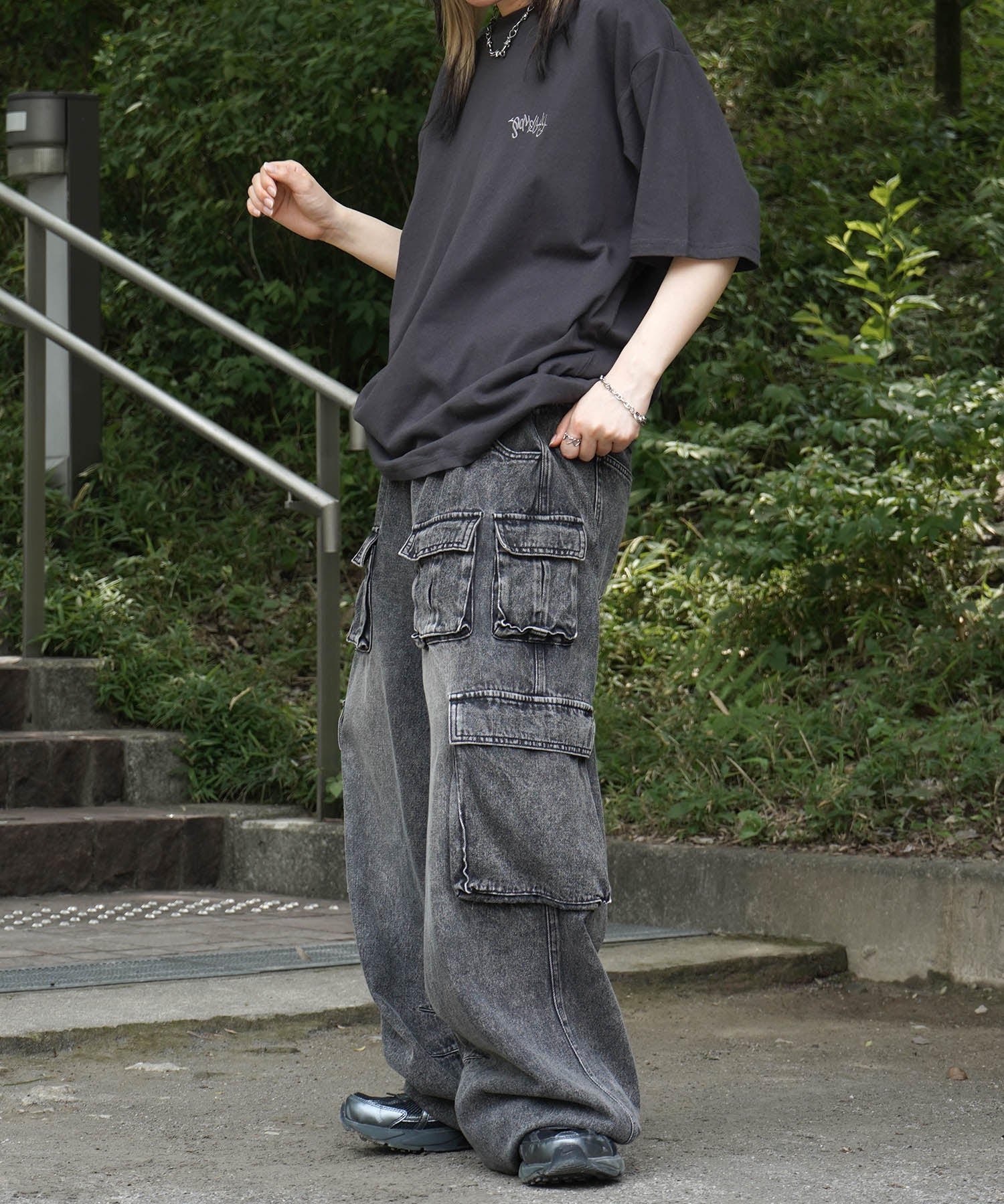 25SS クラウン ボックスシルエット グランジ風 レトロモチーフ バックプリント 半袖Tシャツ