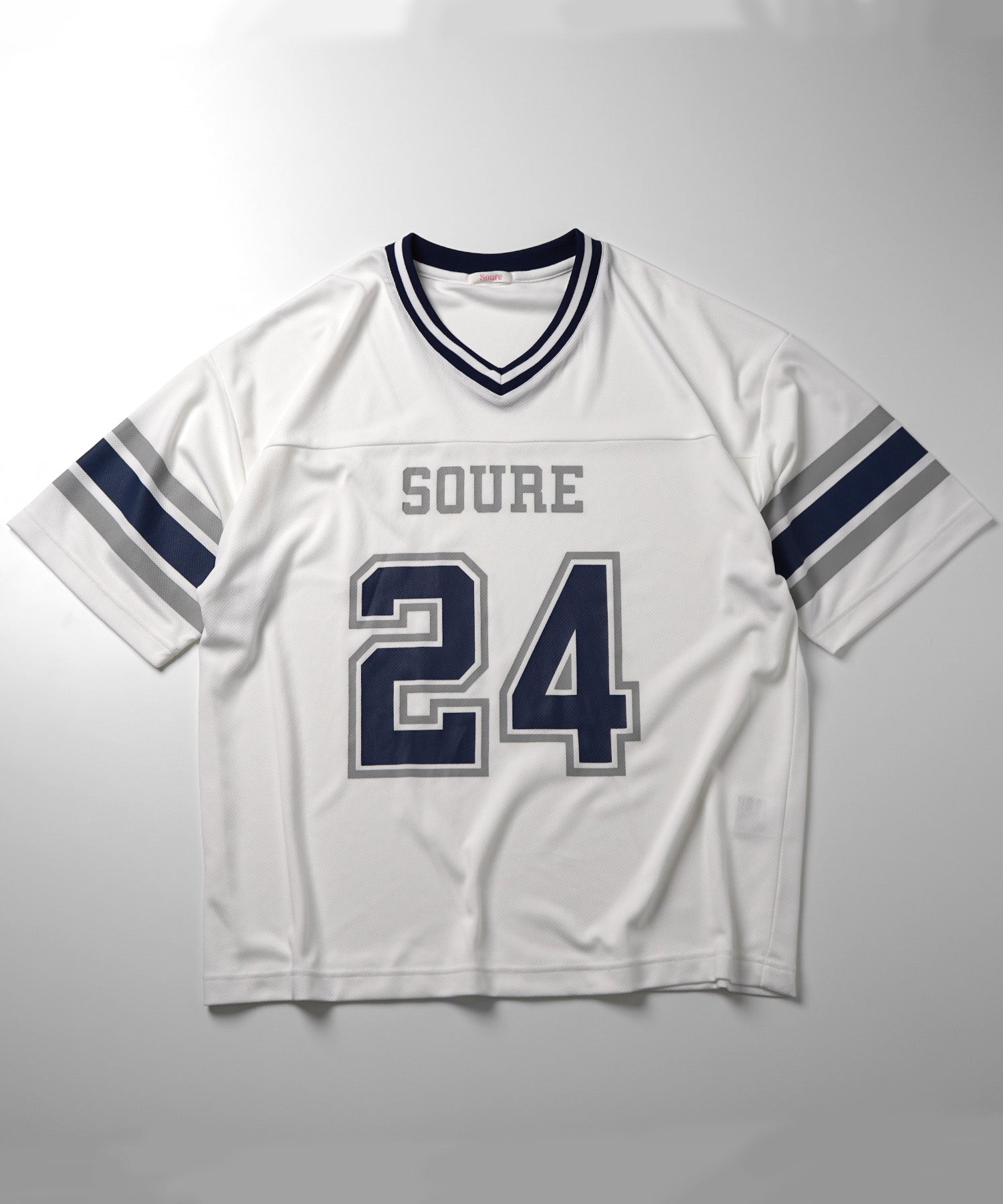 25SS 【Soure】 ビッグシルエット フロントナンバリングプリント 半袖フットボールTシャツ