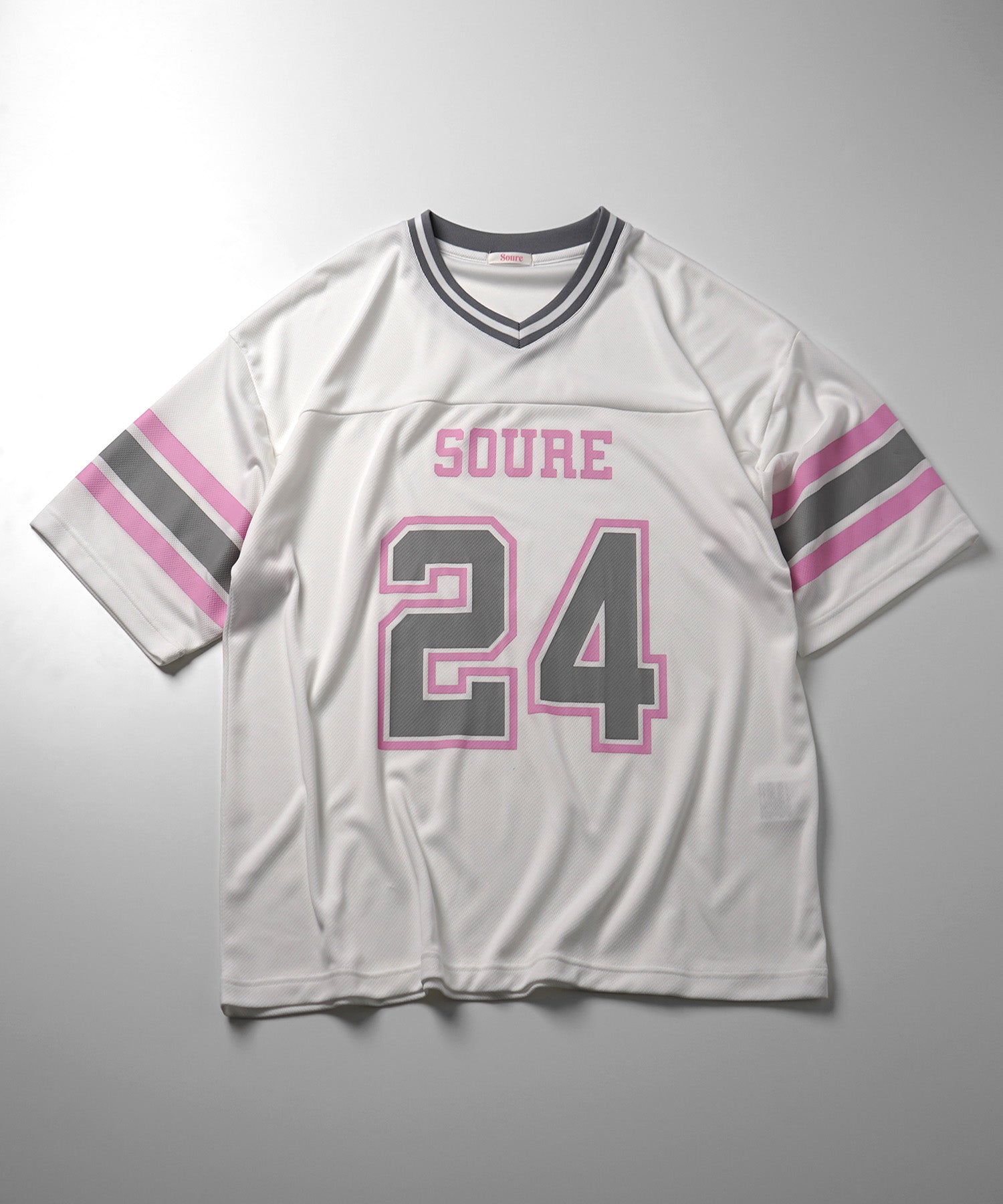 25SS 【Soure】 ビッグシルエット フロントナンバリングプリント 半袖フットボールTシャツ