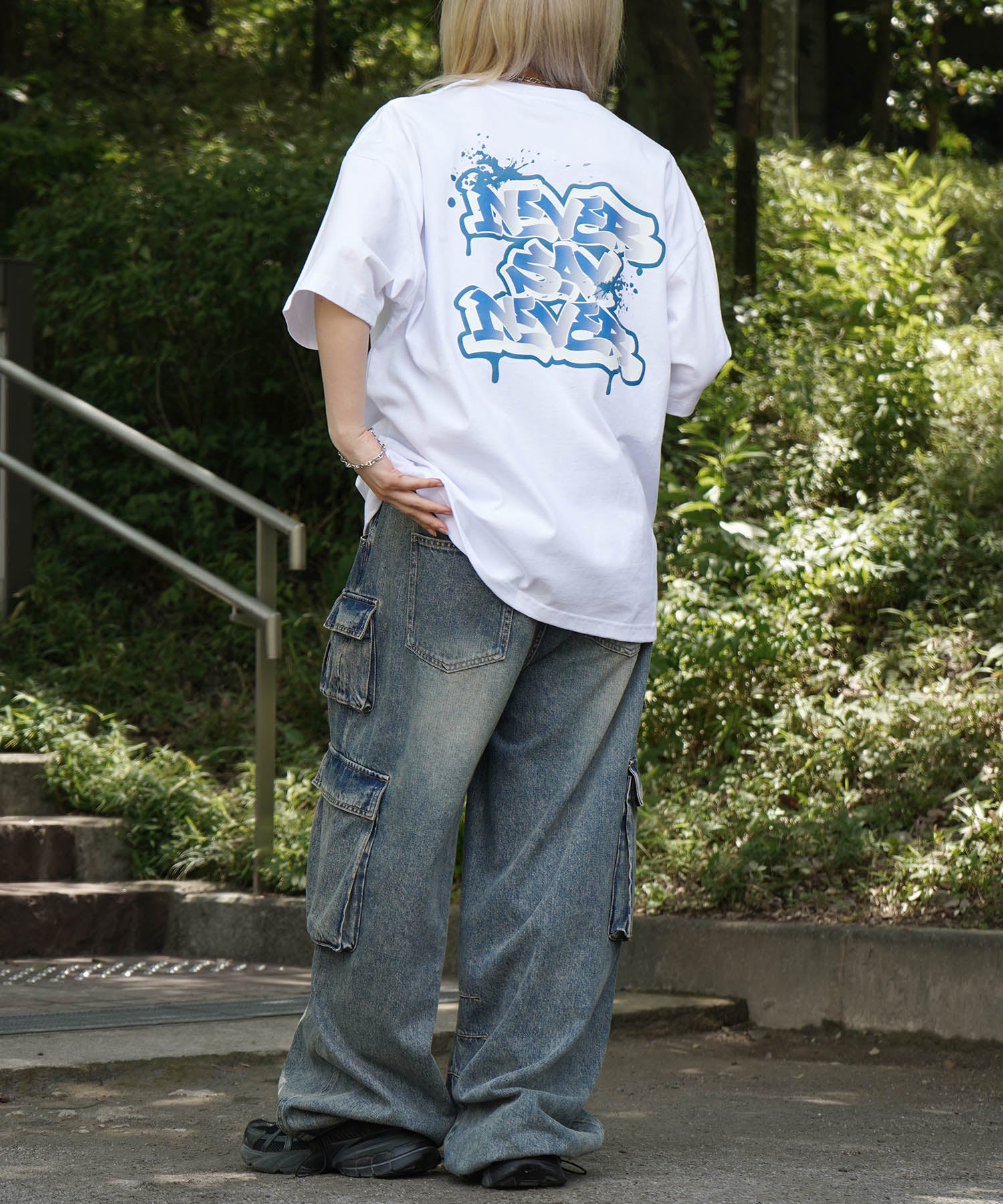 25SS ボックスシルエット スプラッシュ タギング ストリートグラフィック 半袖Tシャツ
