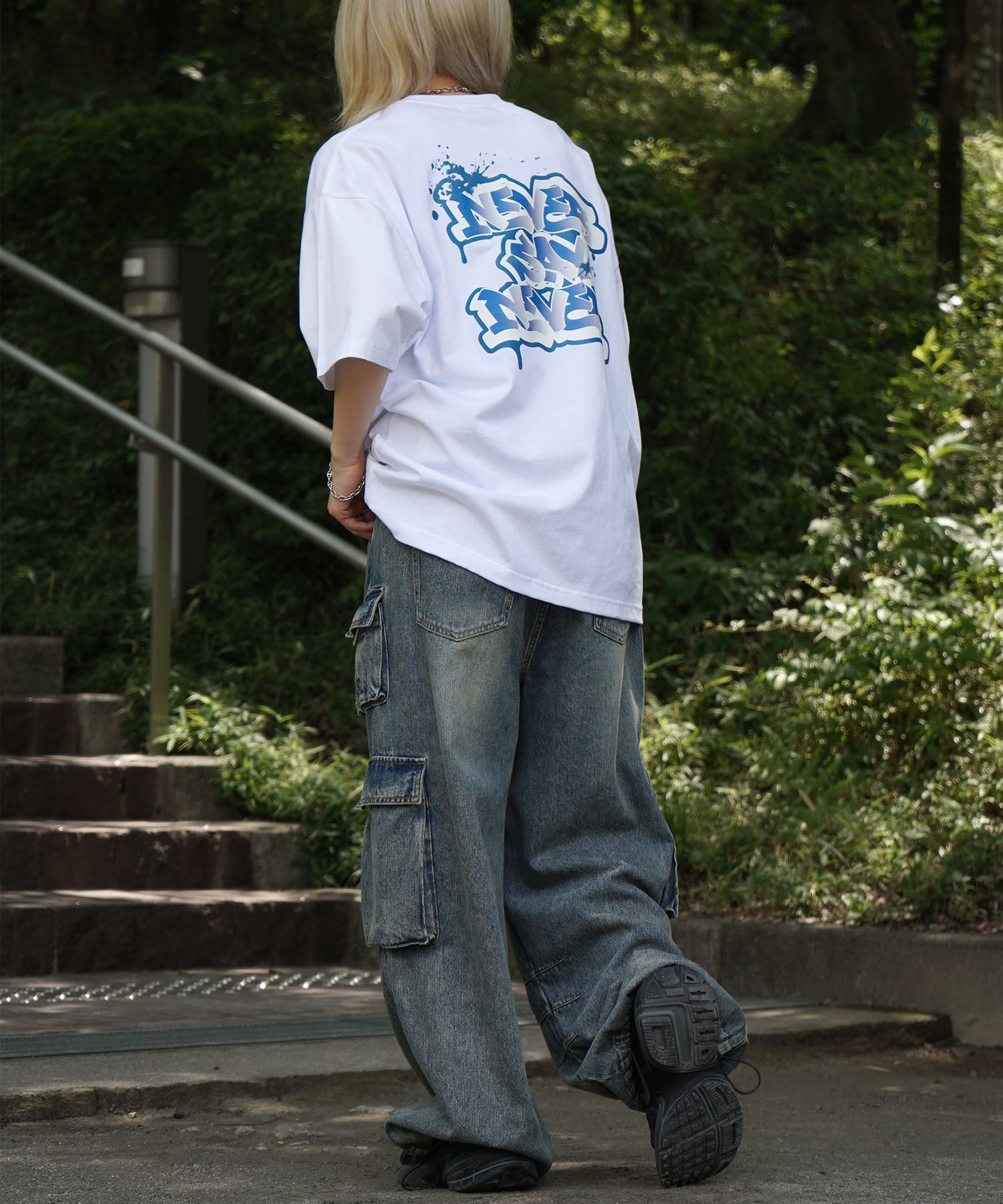 25SS ボックスシルエット スプラッシュ タギング ストリートグラフィック 半袖Tシャツ
