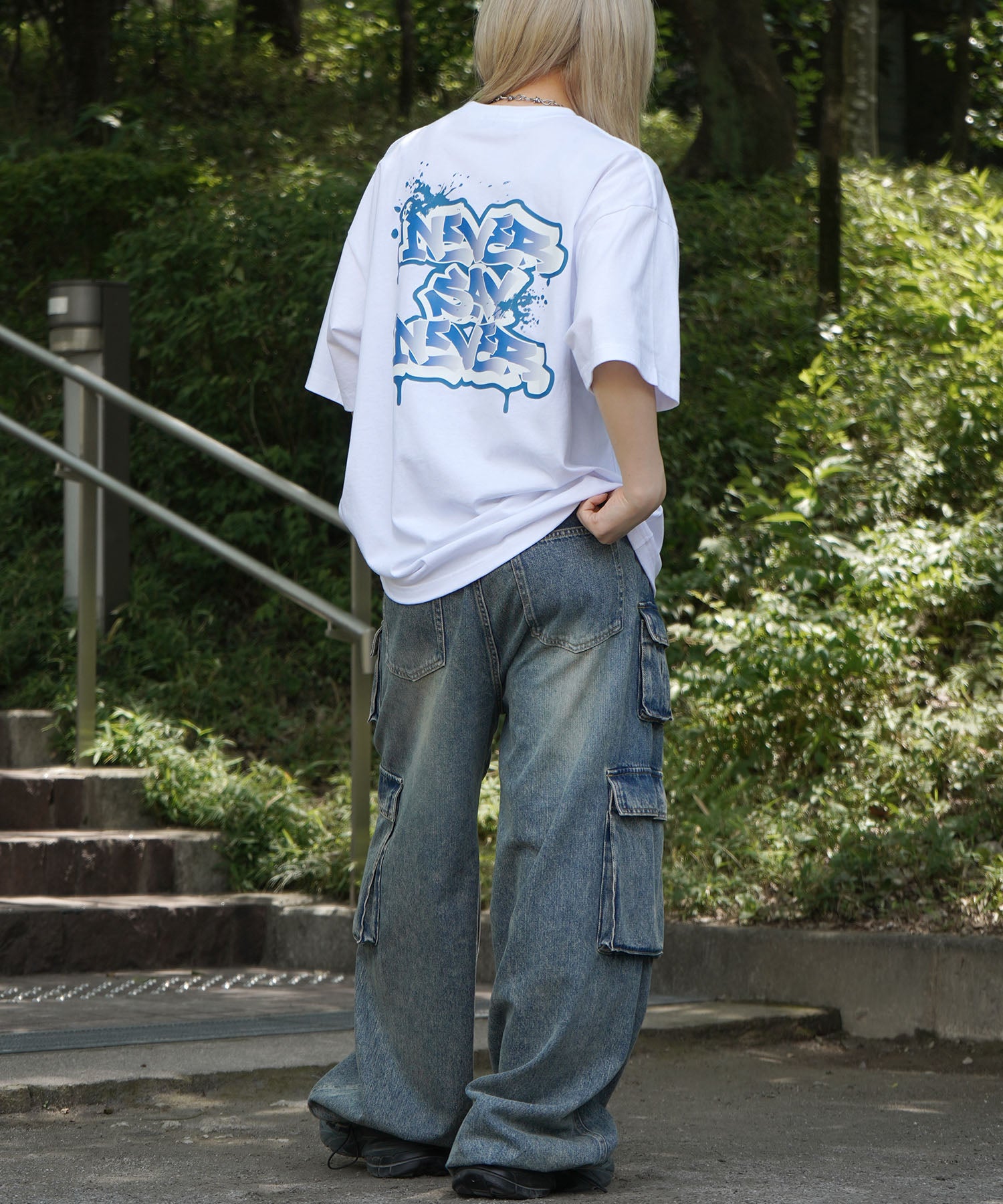 25SS ボックスシルエット スプラッシュ タギング ストリートグラフィック 半袖Tシャツ