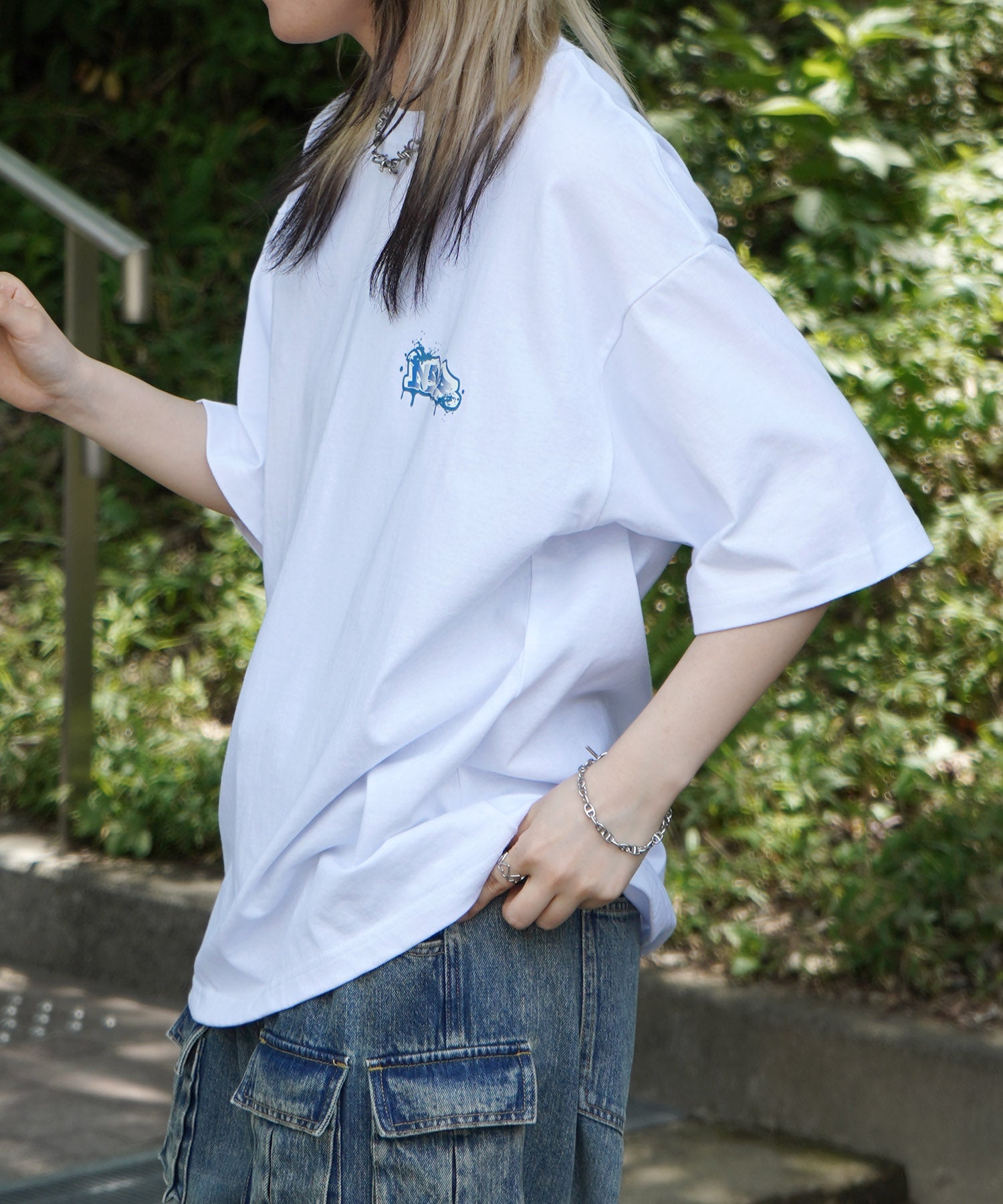 25SS ボックスシルエット スプラッシュ タギング ストリートグラフィック 半袖Tシャツ