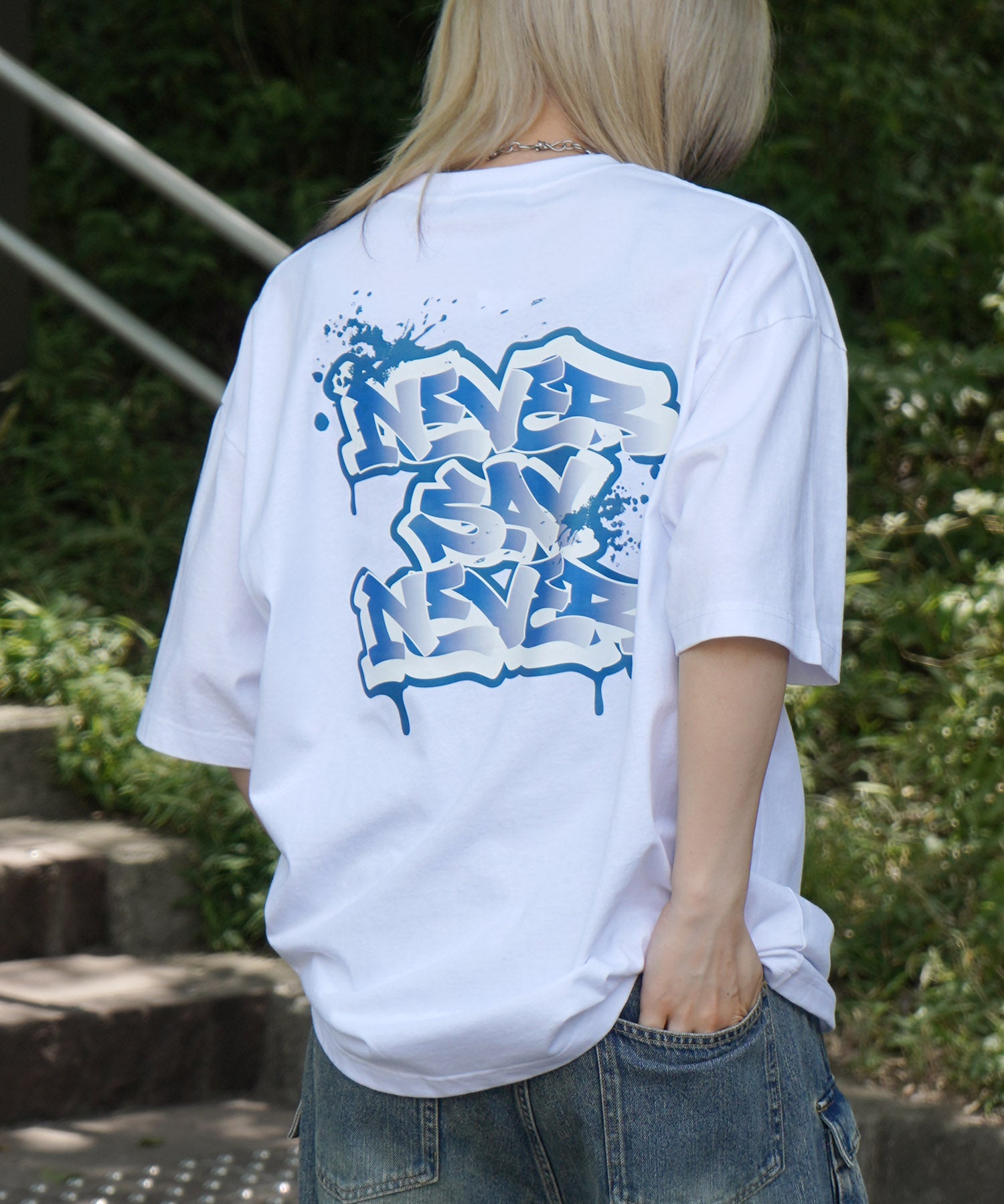 25SS ボックスシルエット スプラッシュ タギング ストリートグラフィック 半袖Tシャツ