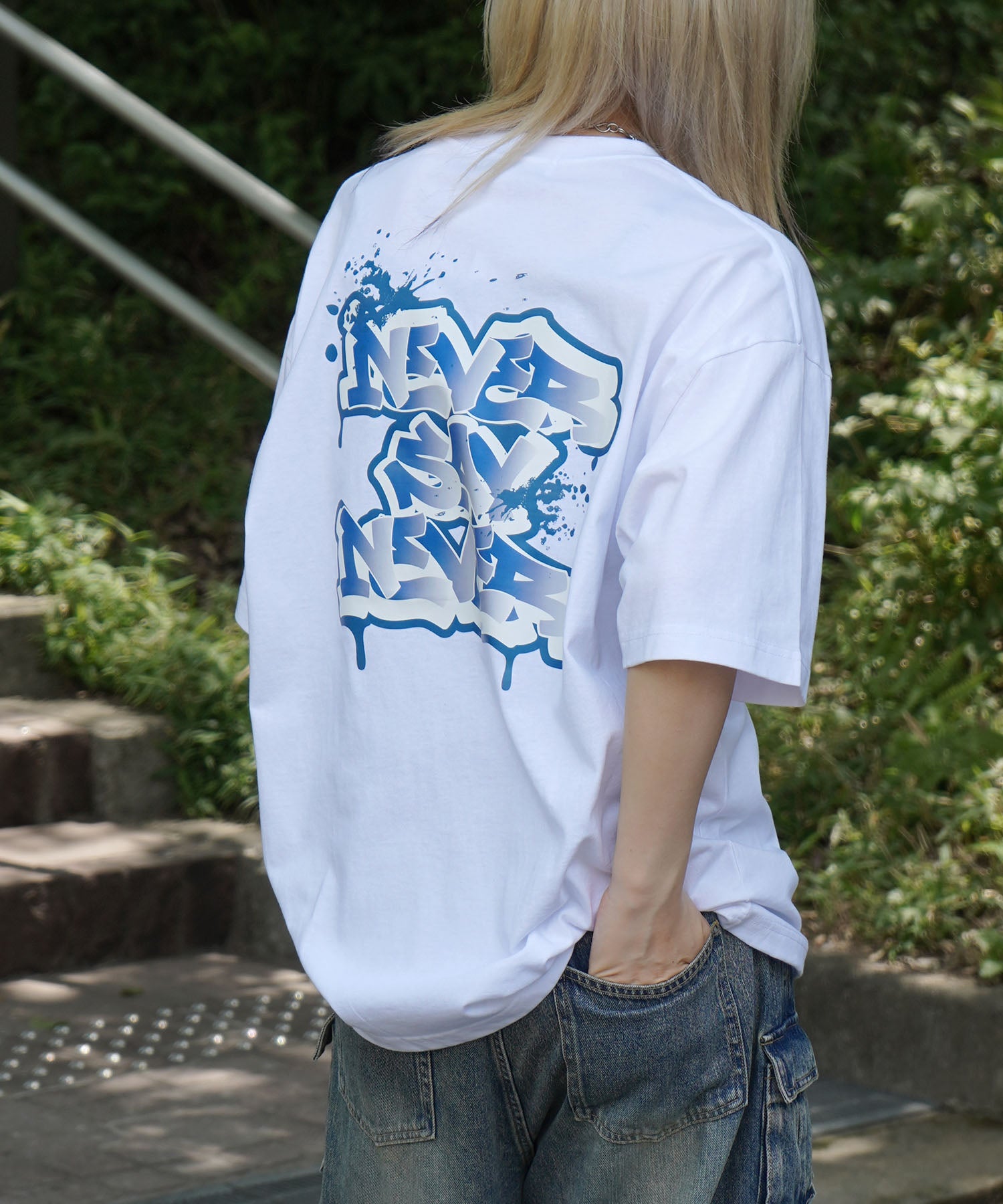 25SS ボックスシルエット スプラッシュ タギング ストリートグラフィック 半袖Tシャツ