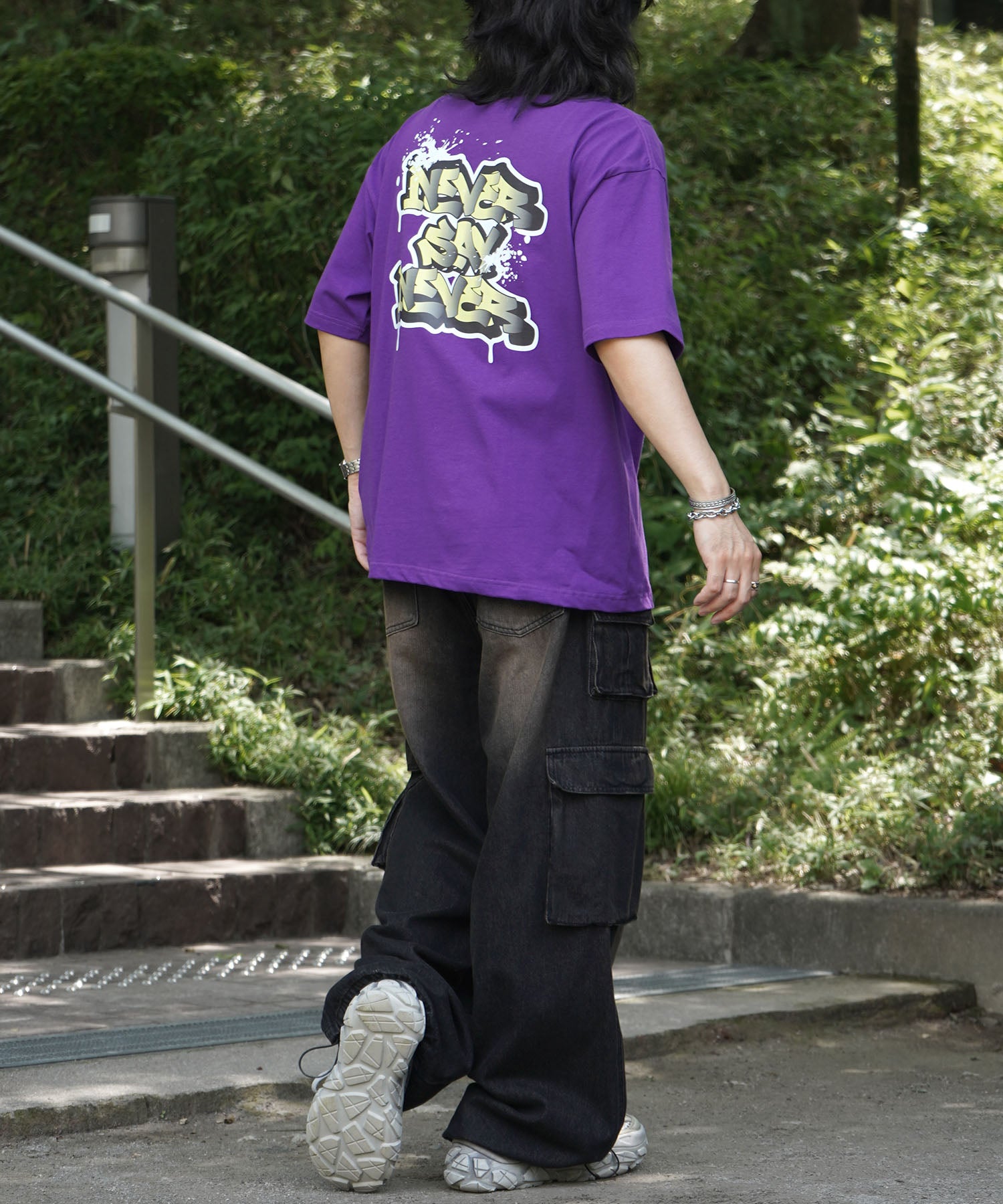 25SS ボックスシルエット スプラッシュ タギング ストリートグラフィック 半袖Tシャツ