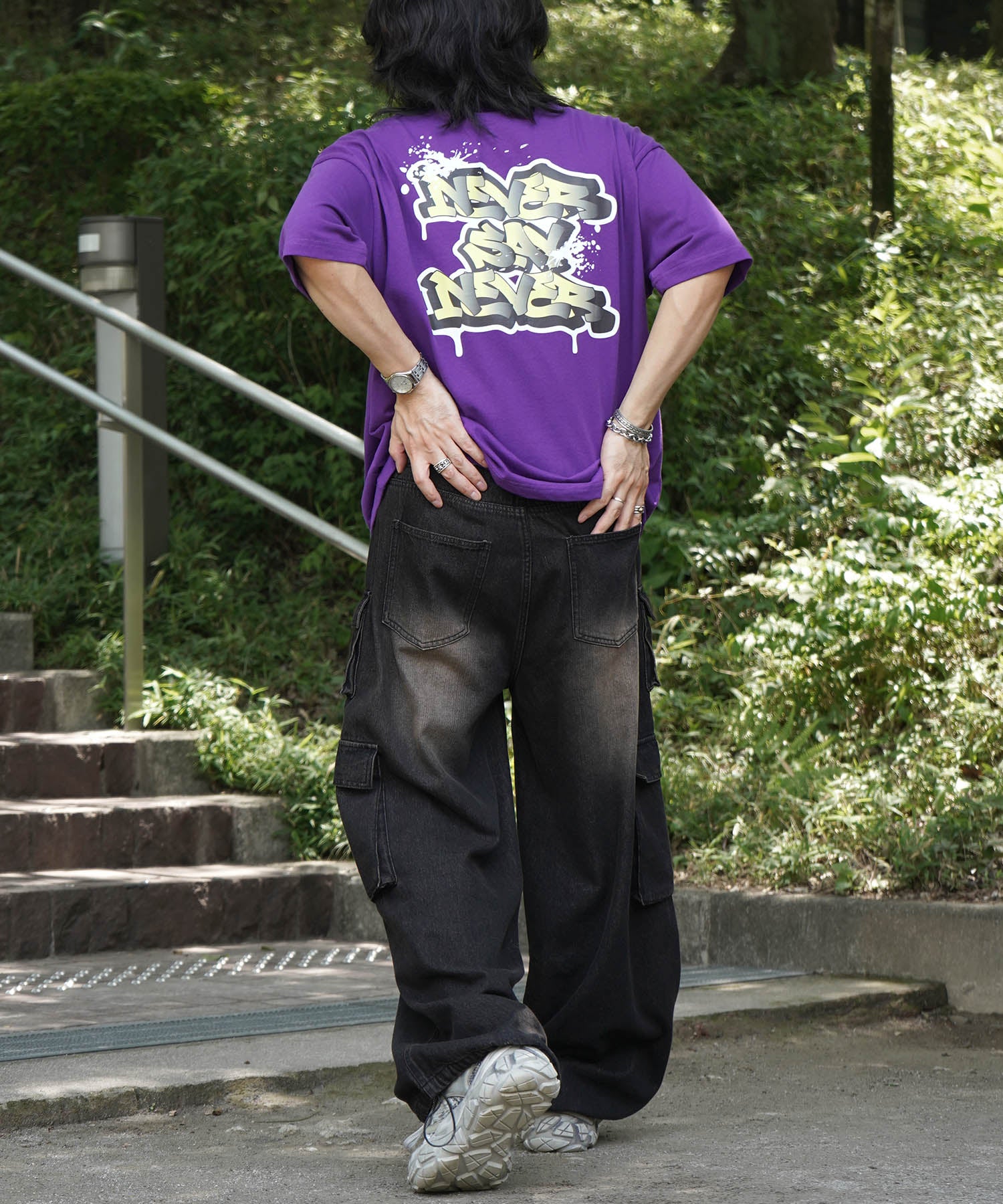 25SS ボックスシルエット スプラッシュ タギング ストリートグラフィック 半袖Tシャツ