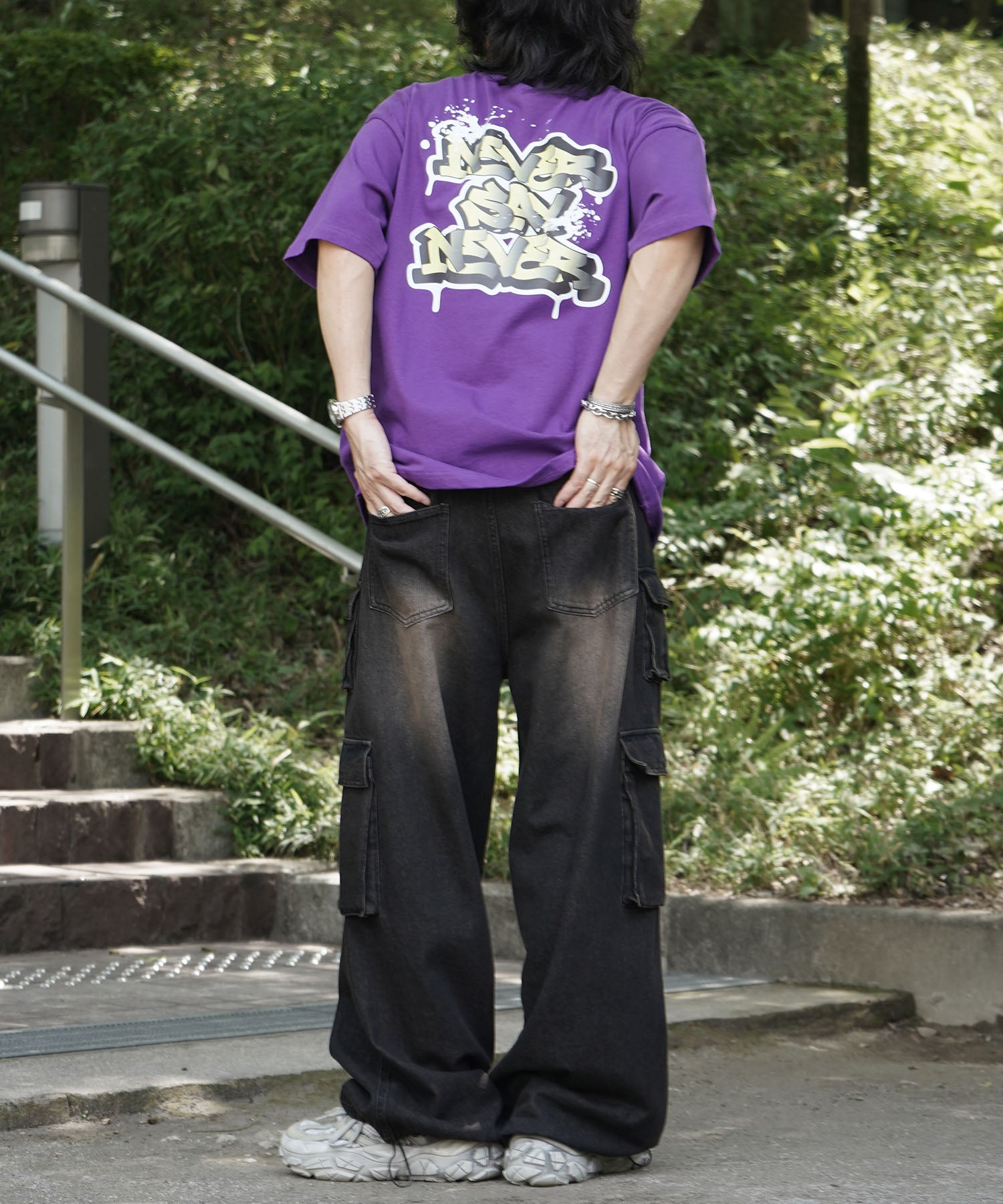 25SS ボックスシルエット スプラッシュ タギング ストリートグラフィック 半袖Tシャツ