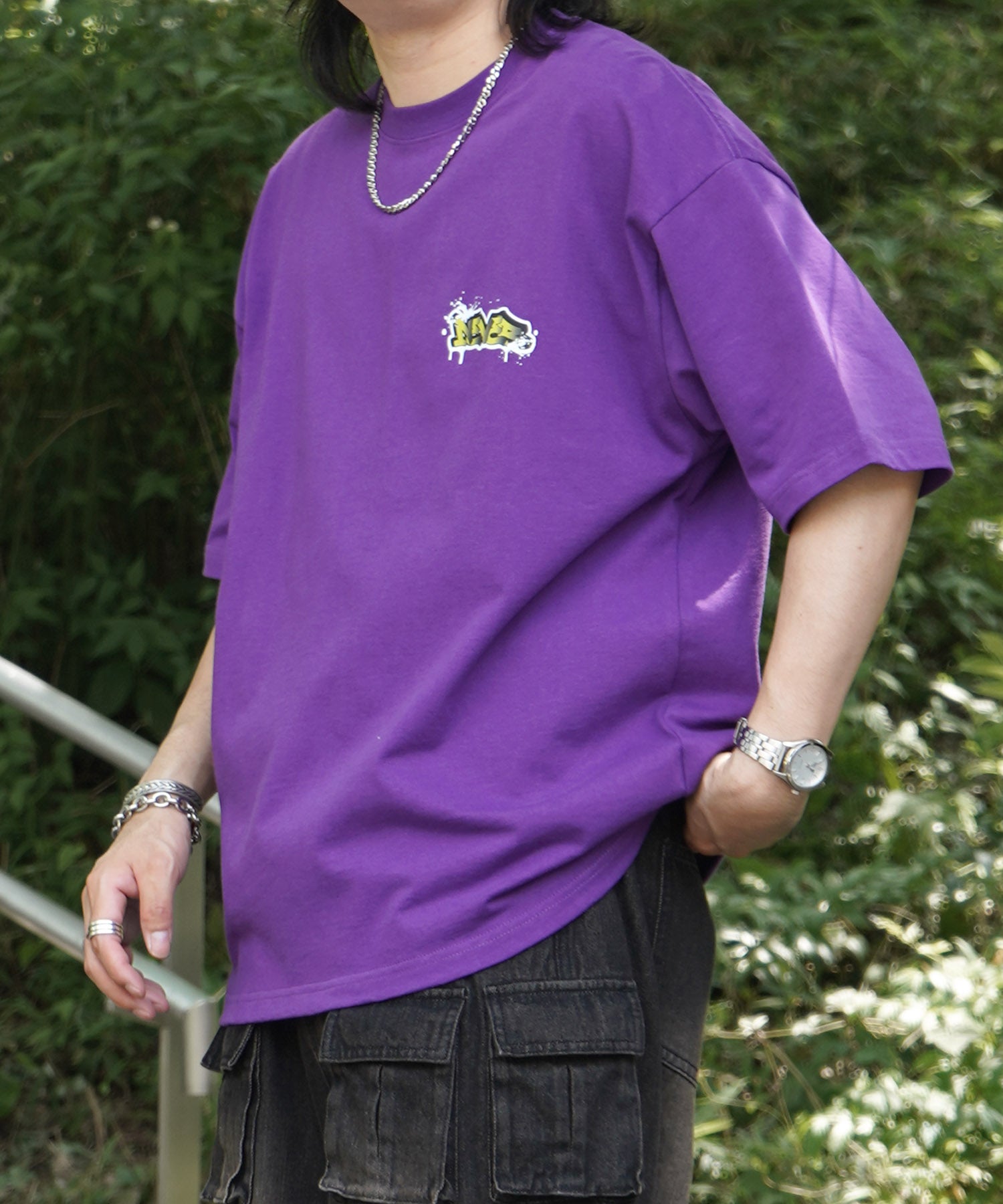 25SS ボックスシルエット スプラッシュ タギング ストリートグラフィック 半袖Tシャツ