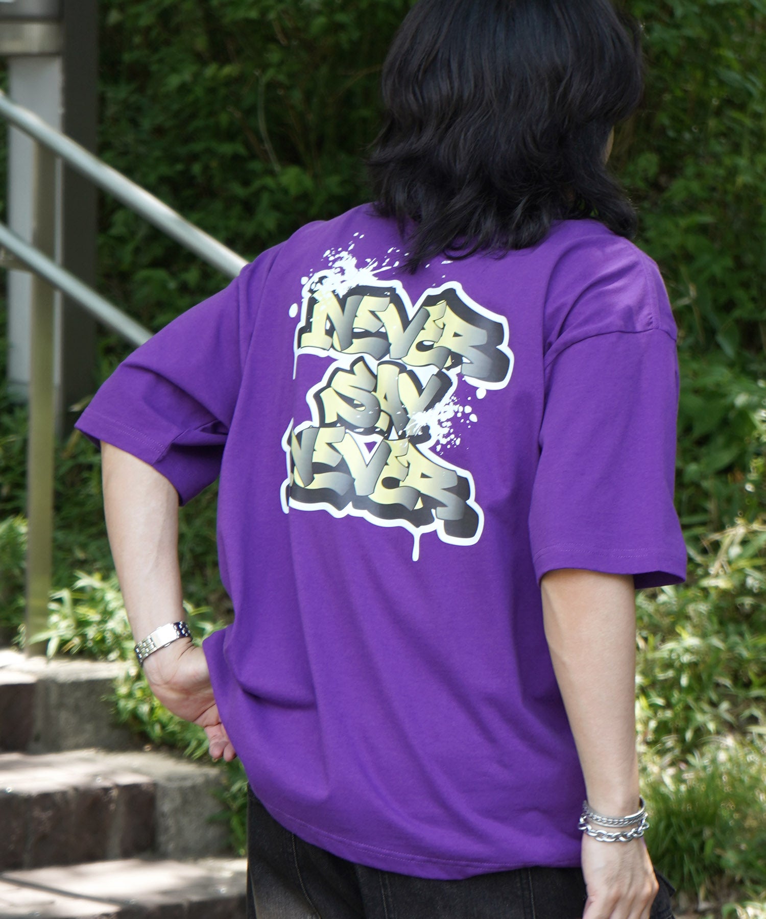 25SS ボックスシルエット スプラッシュ タギング ストリートグラフィック 半袖Tシャツ