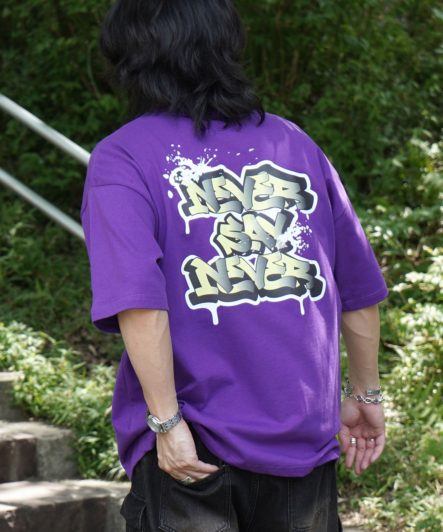 25SS ボックスシルエット スプラッシュ タギング ストリートグラフィック 半袖Tシャツ