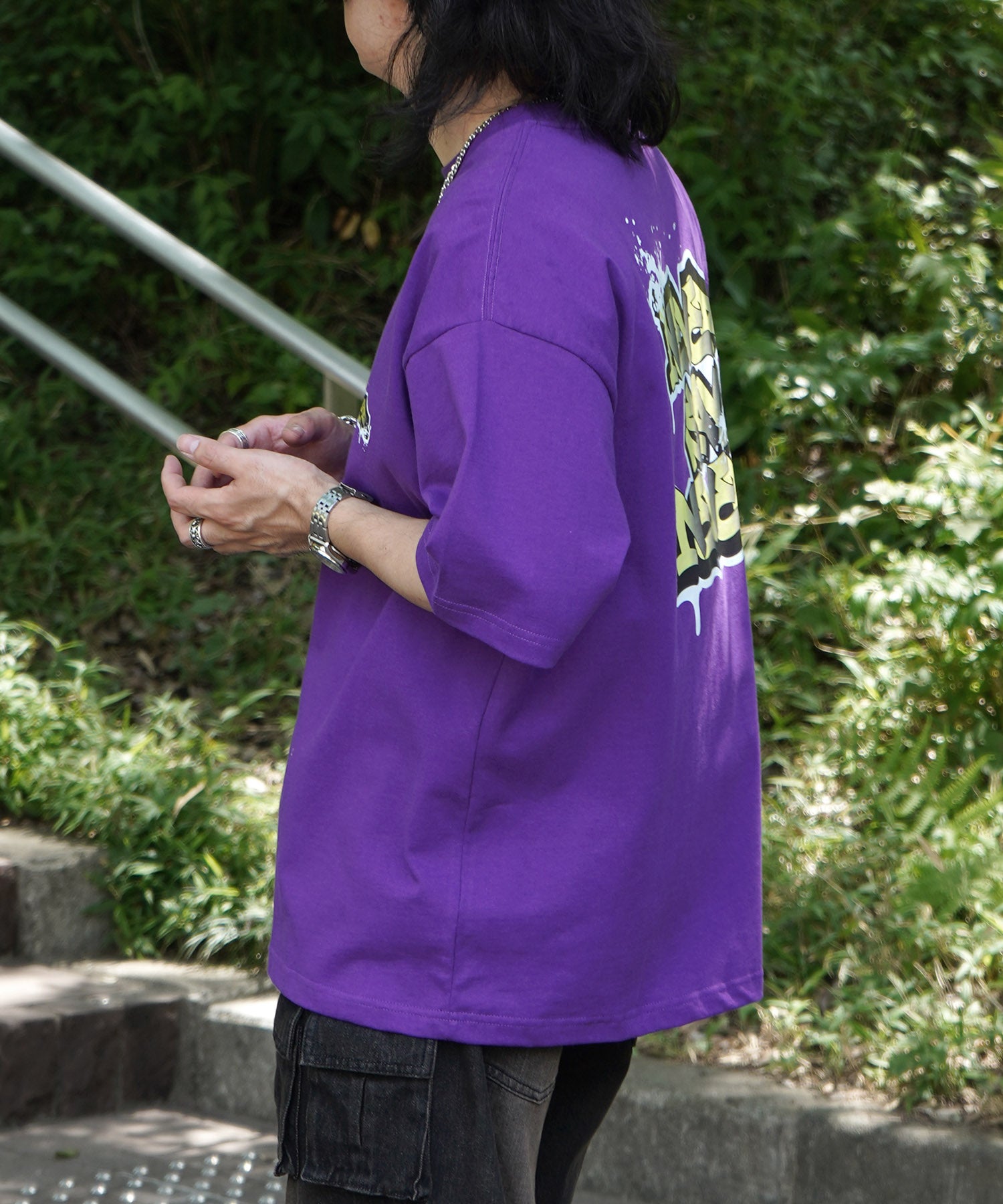 25SS ボックスシルエット スプラッシュ タギング ストリートグラフィック 半袖Tシャツ