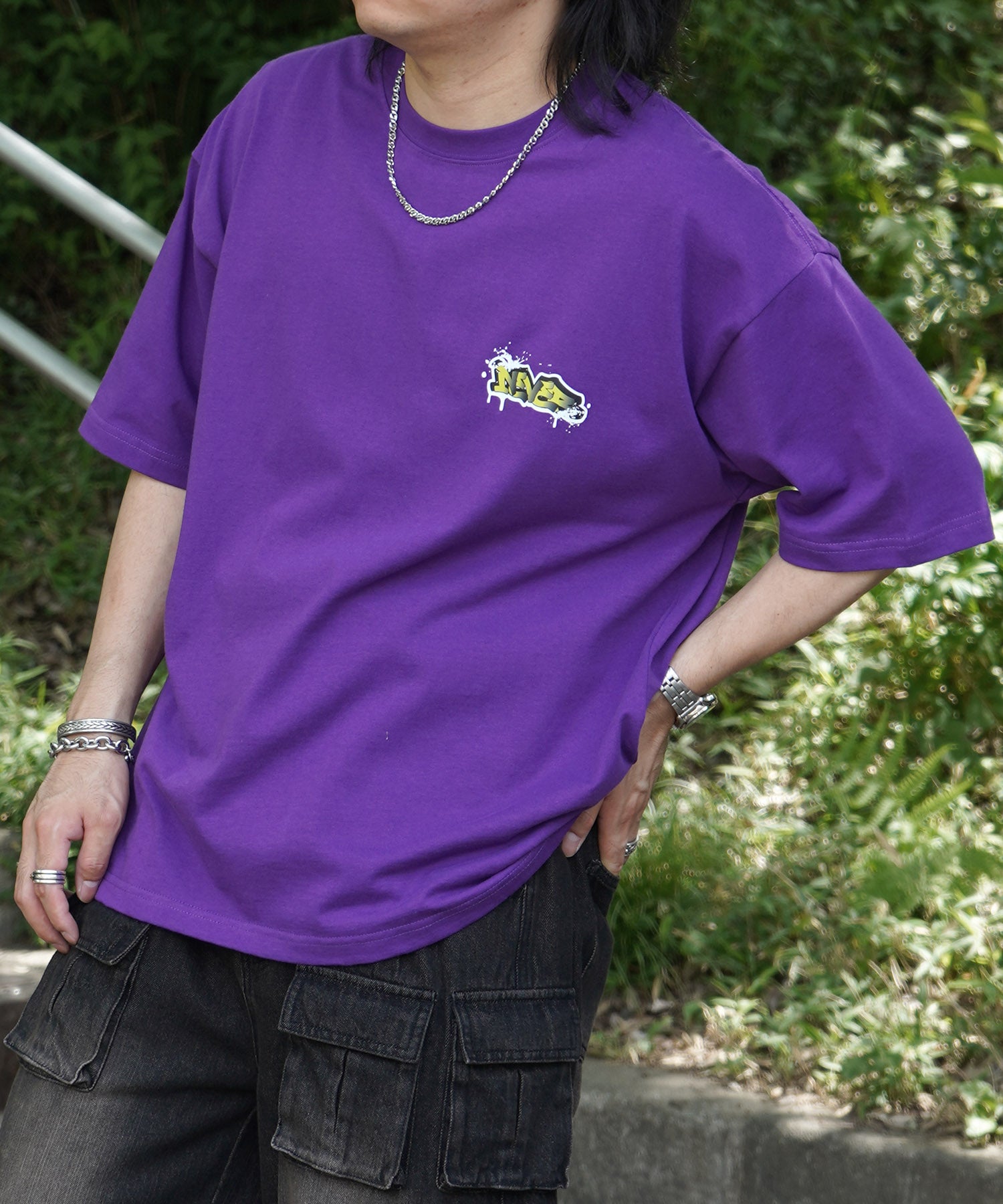 25SS ボックスシルエット スプラッシュ タギング ストリートグラフィック 半袖Tシャツ
