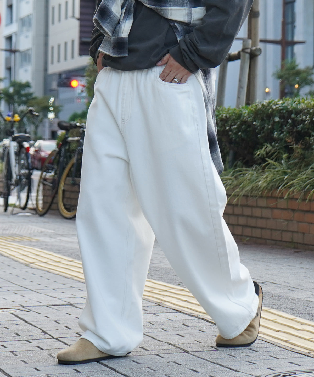 ヴィンテージメイク レトロライク ベーシックツイルデニム イージーワイドパンツ