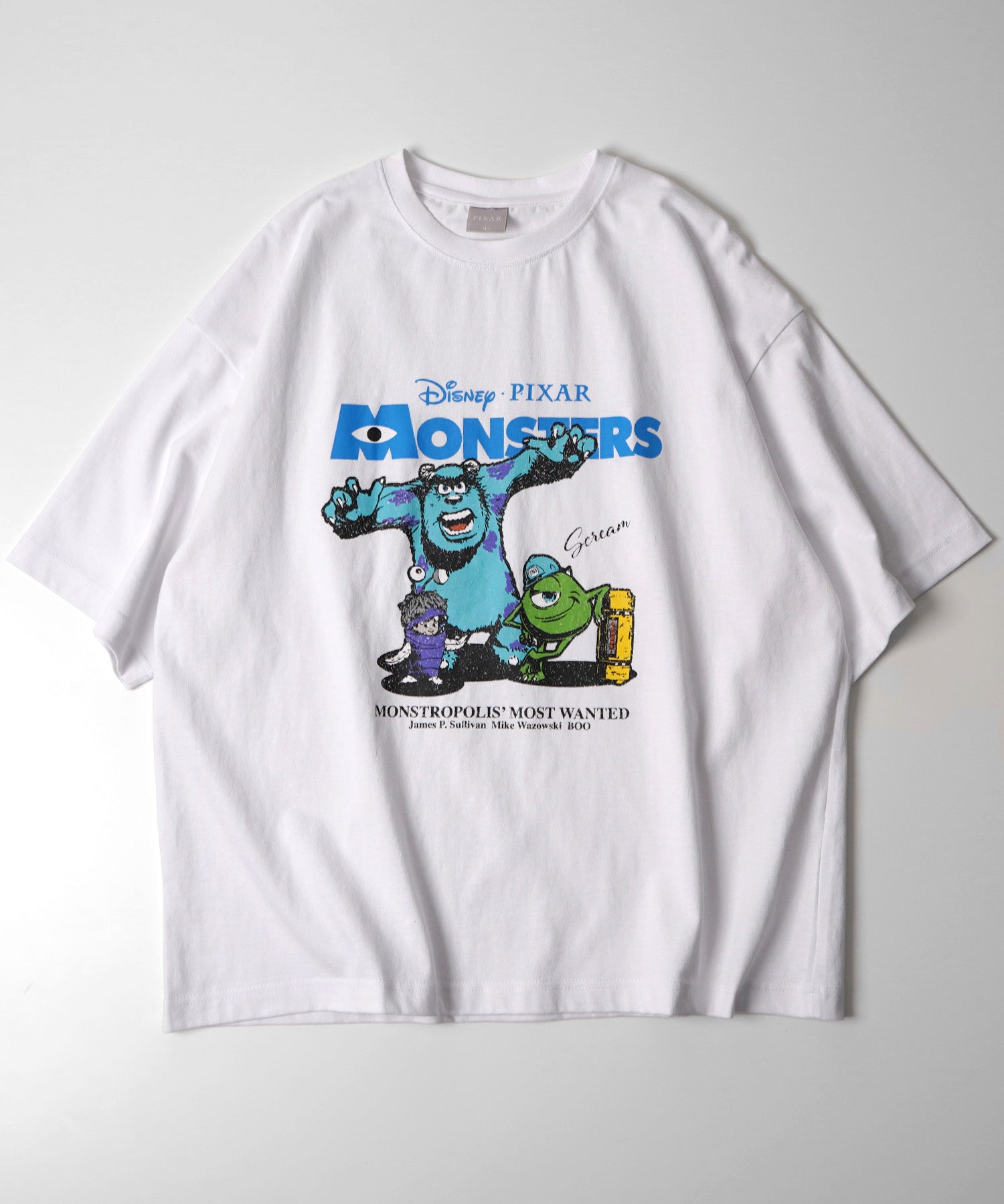 25SS【Disney Pixar / ディズニーピクサー】モンスターズ・インク ビッグシルエット半袖プリントTシャツ
