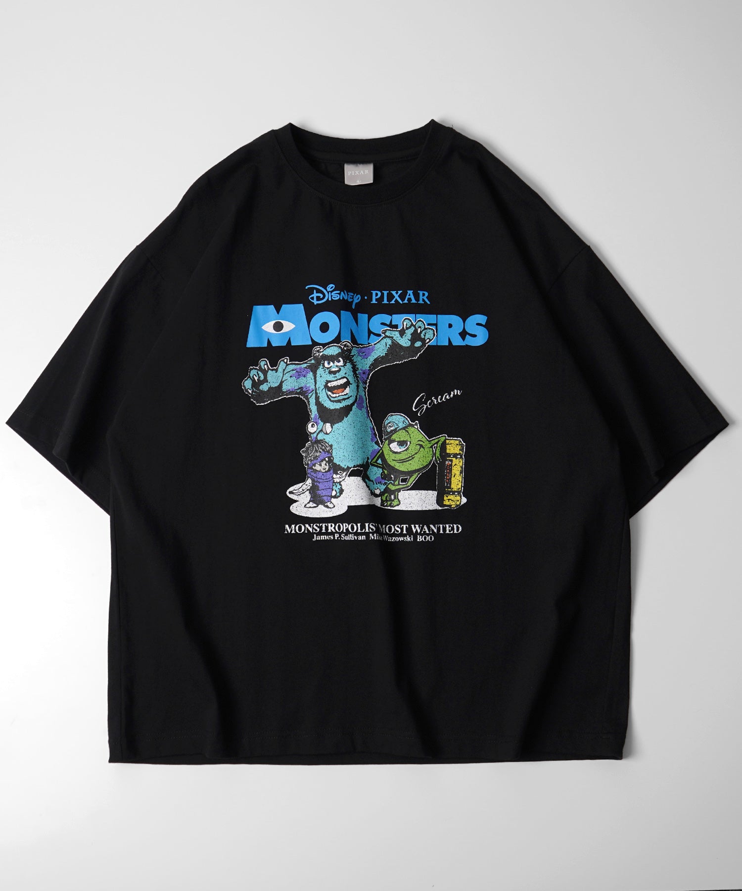 25SS【Disney Pixar / ディズニーピクサー】モンスターズ・インク ビッグシルエット半袖プリントTシャツ