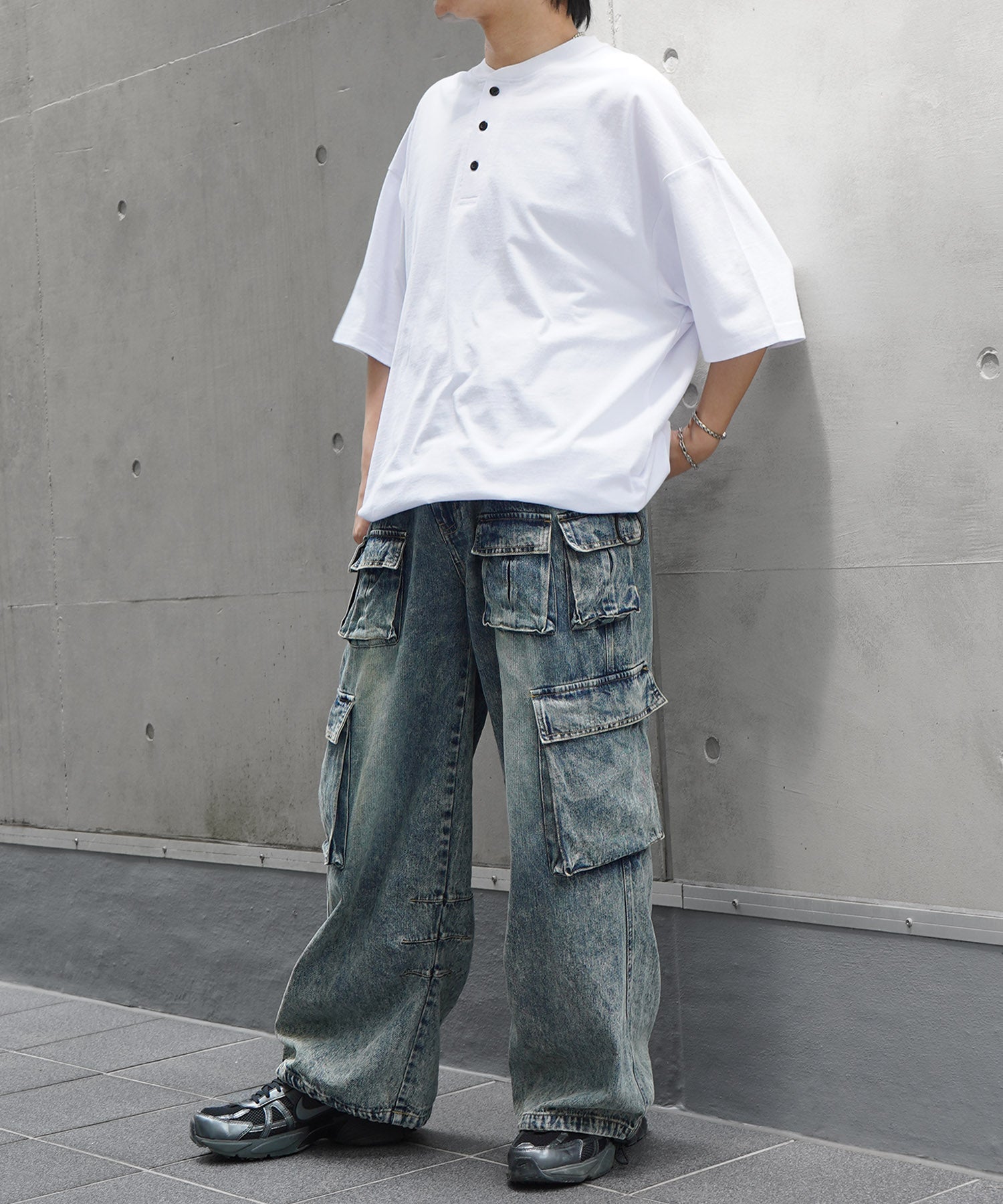 25SS ヘンリーネック ドローコード 半袖Tシャツ