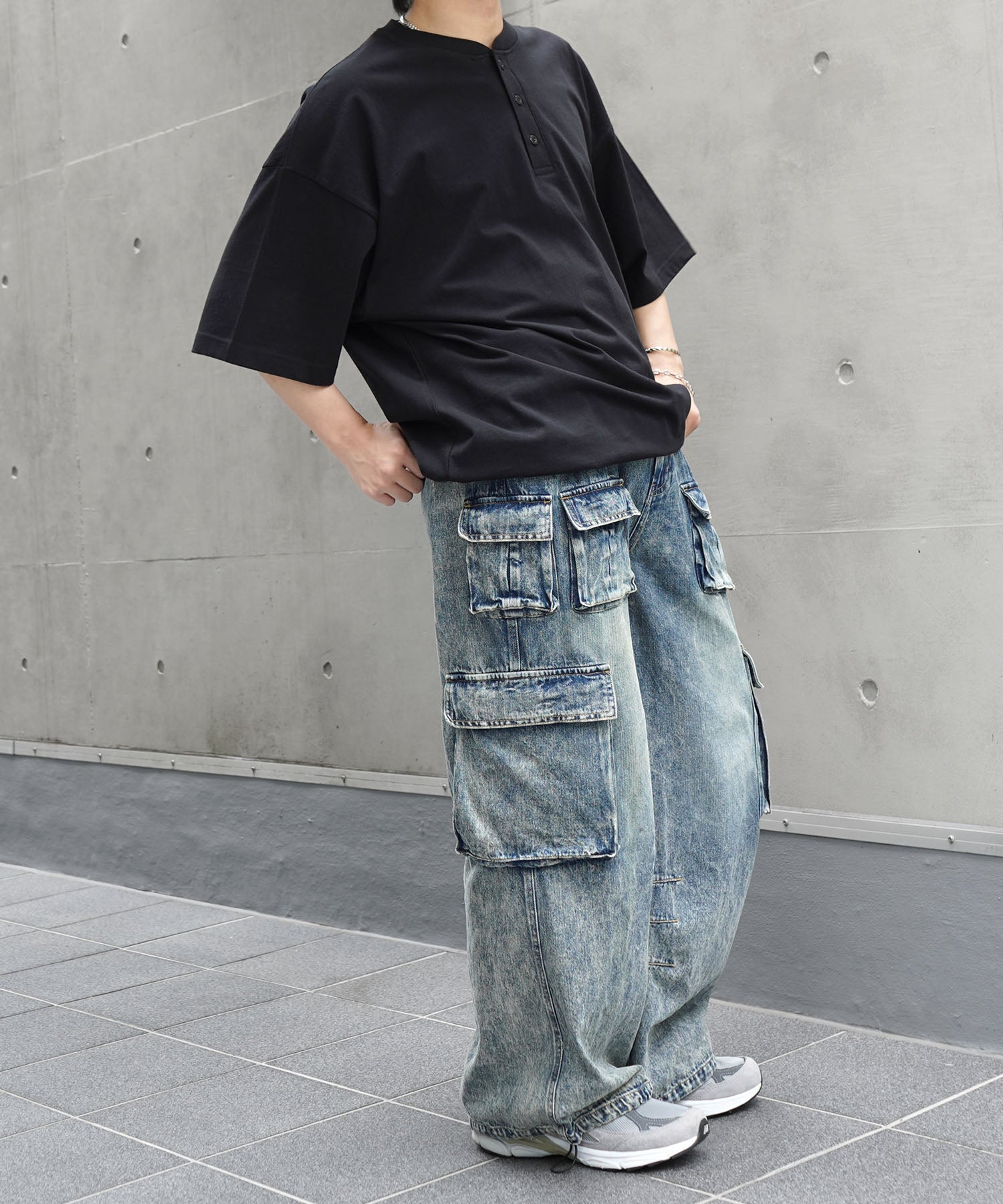25SS ヘンリーネック ドローコード 半袖Tシャツ