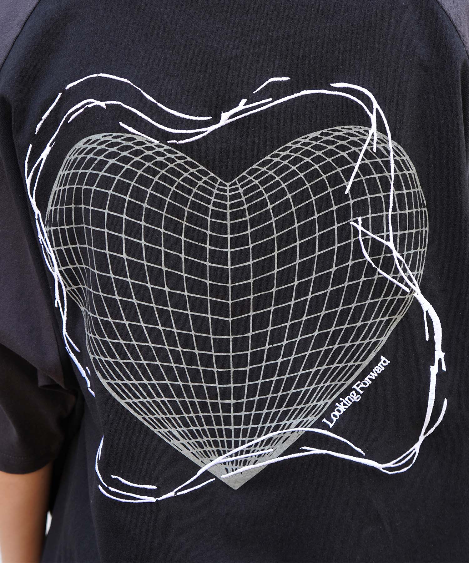 25SS 韓国ストリート ハート グランジロゴ Y2K ビッグシルエット半袖Tシャツ