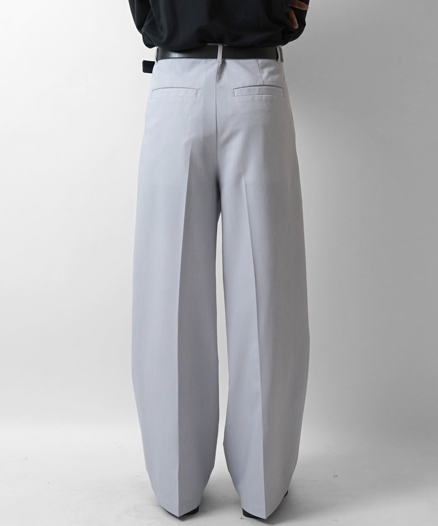 25SS ツイル タック ワイドストレートスラックスパンツ