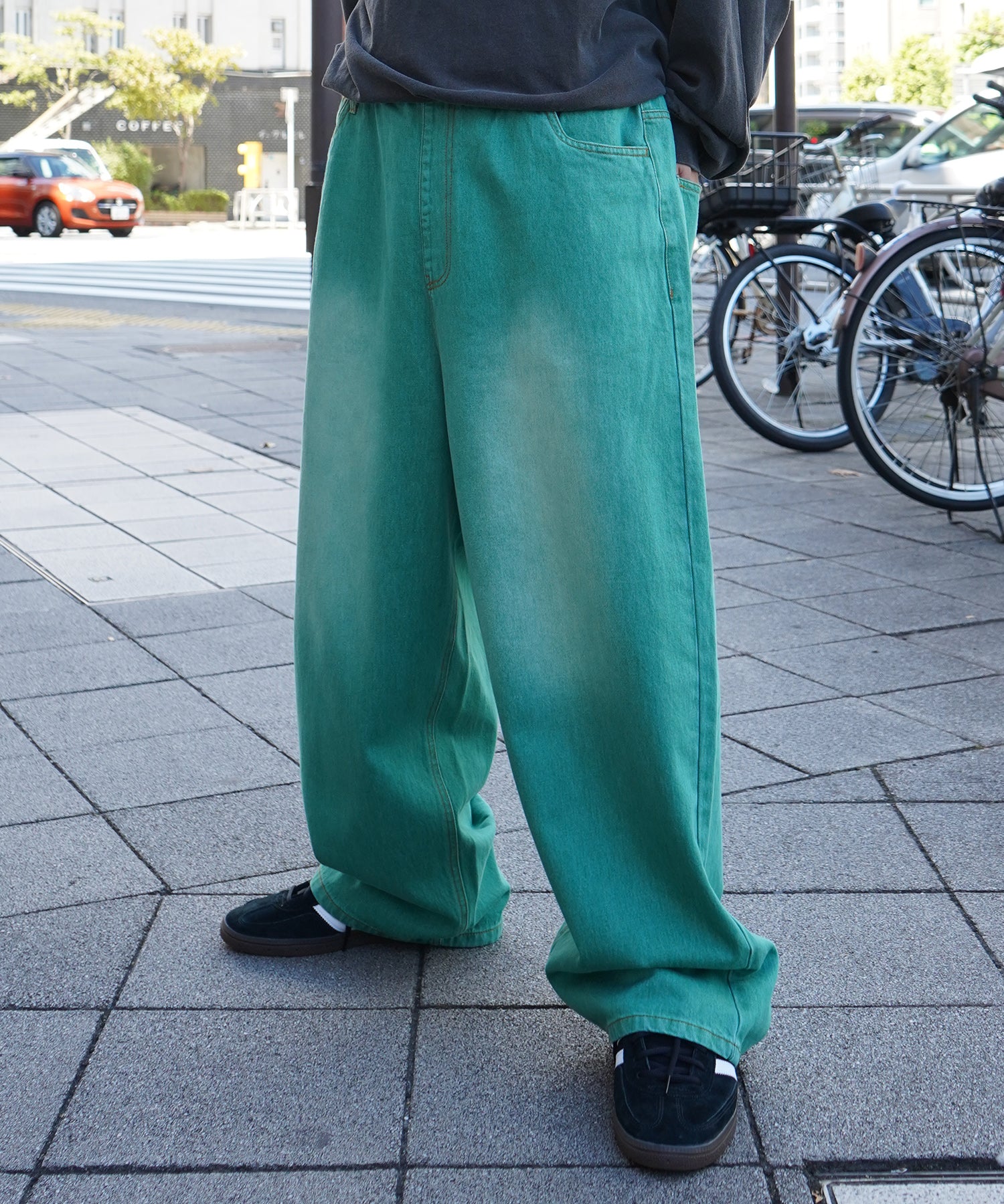 ヴィンテージメイク レトロライク カラーデニム イージーワイドパンツ