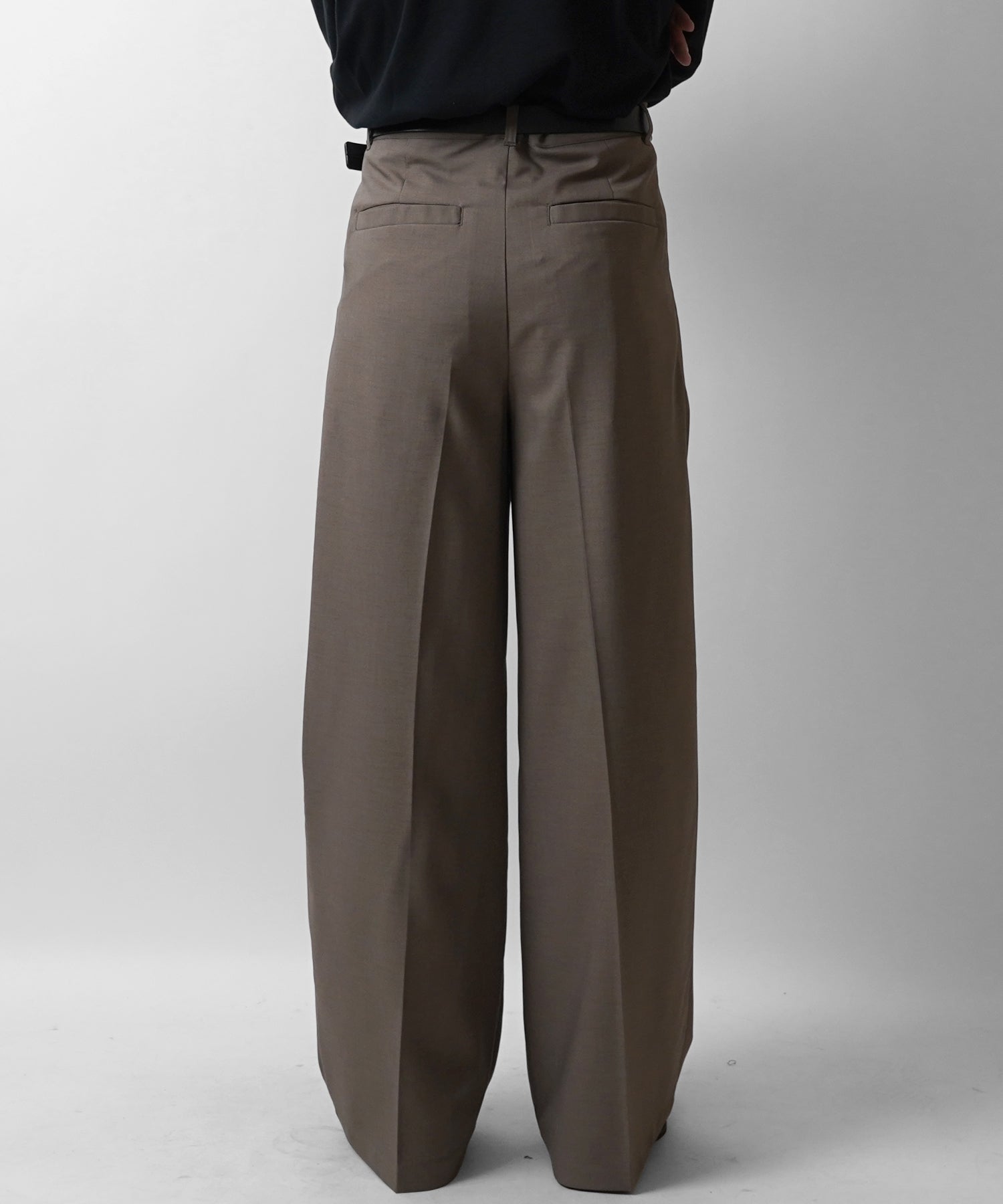 25SS ツイル タック ワイドストレートスラックスパンツ