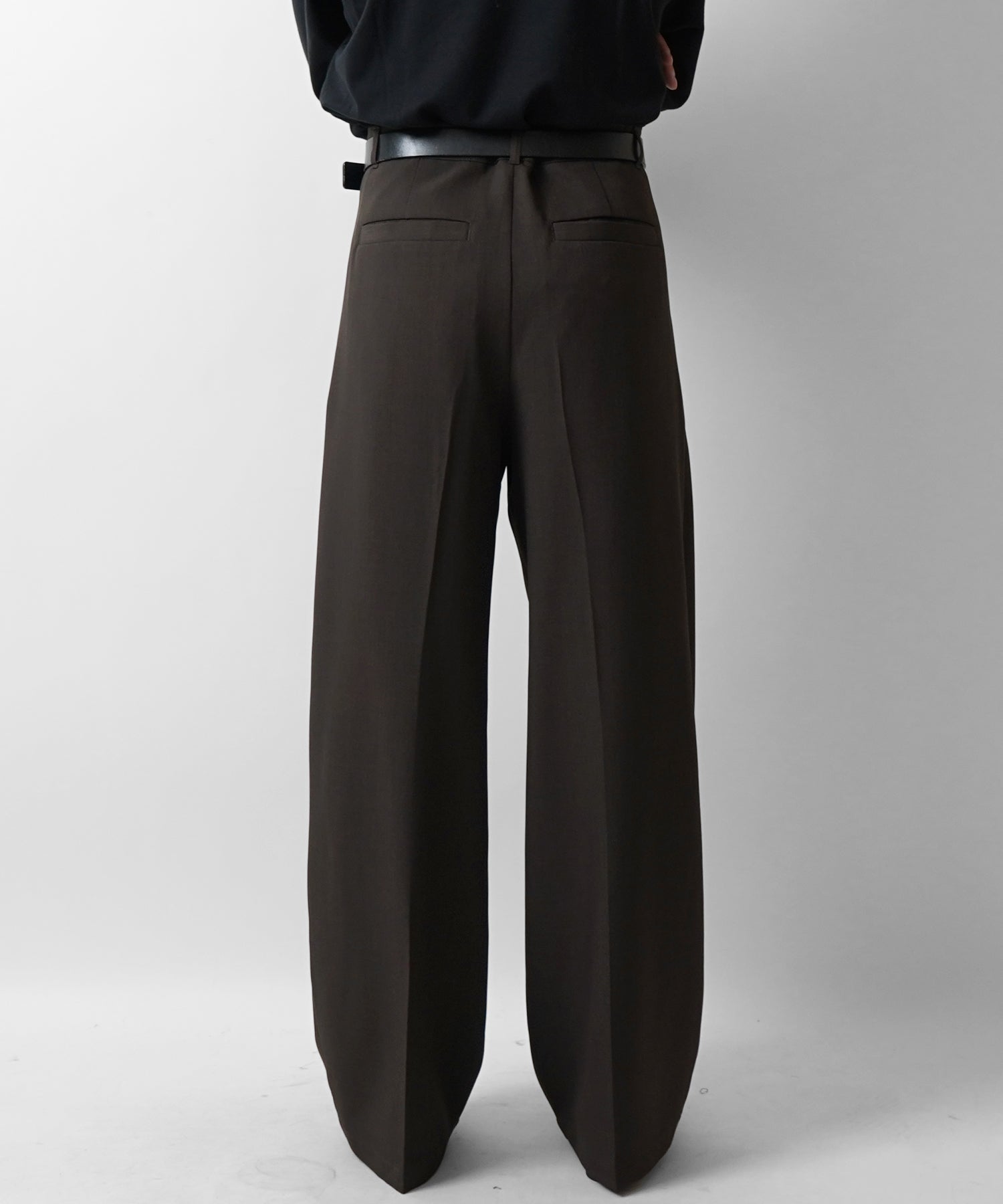 25SS ツイル タック ワイドストレートスラックスパンツ