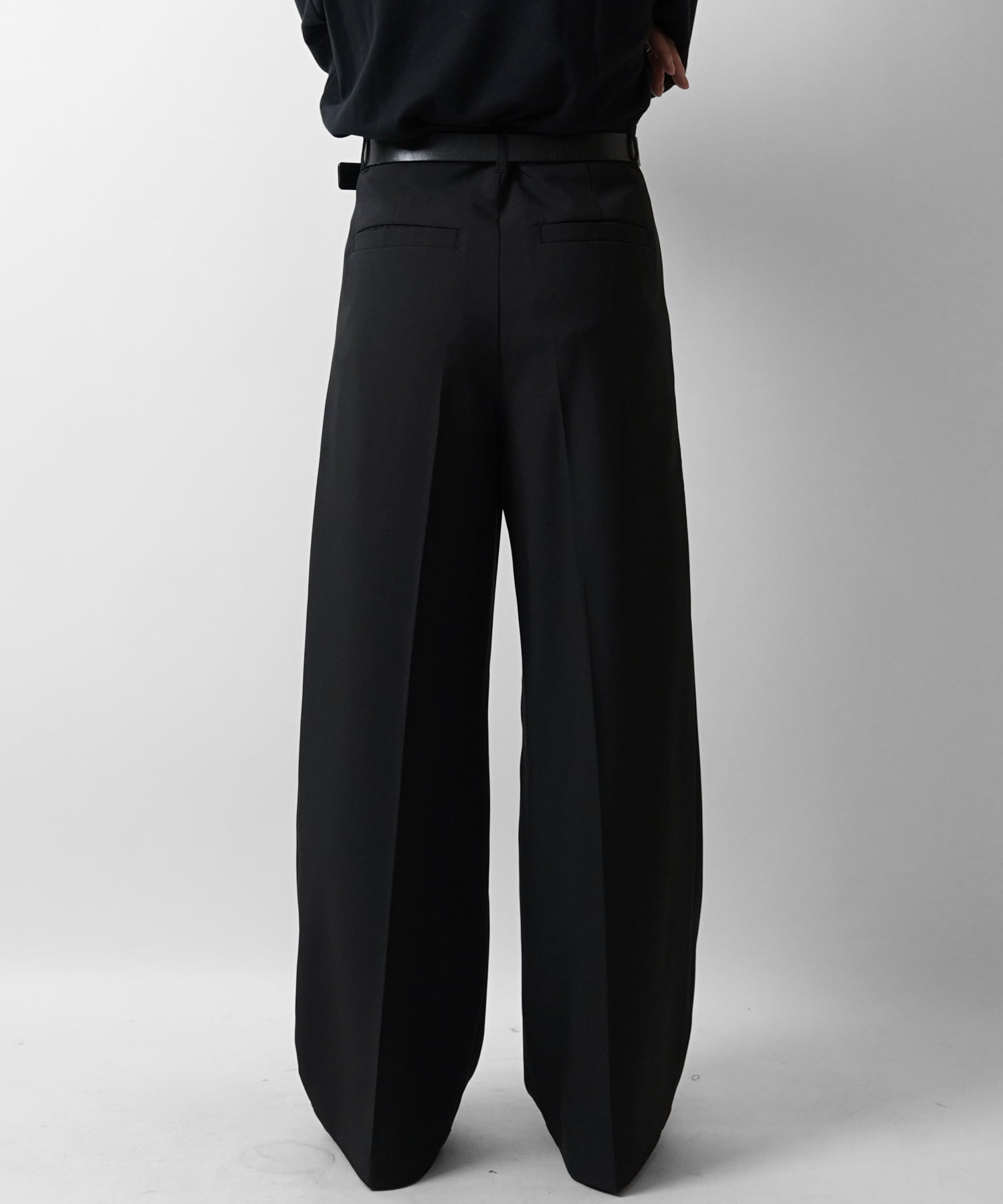 25SS ツイル タック ワイドストレートスラックスパンツ