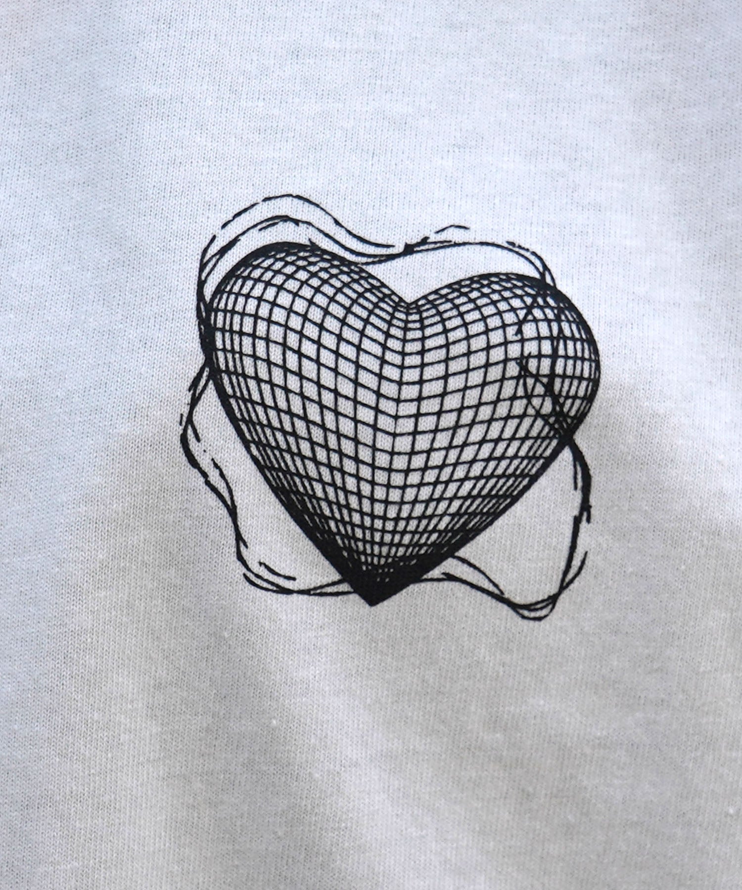 25SS 韓国ストリート ハート グランジロゴ Y2K ビッグシルエット半袖Tシャツ