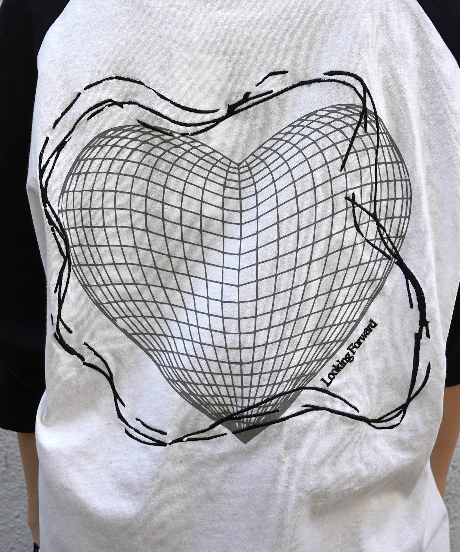 25SS 韓国ストリート ハート グランジロゴ Y2K ビッグシルエット半袖Tシャツ