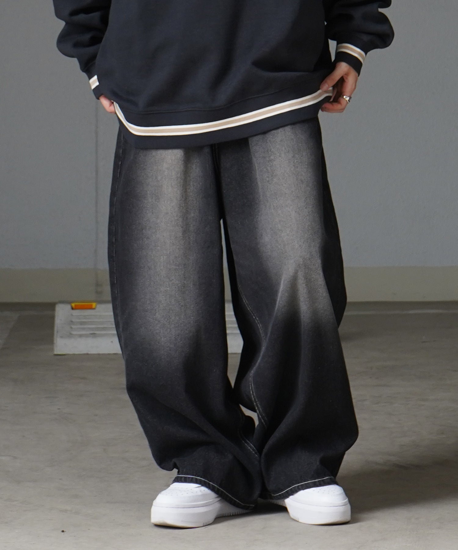 ヴィンテージメイク レトロライク デニムパンツ イージーワイドパンツ