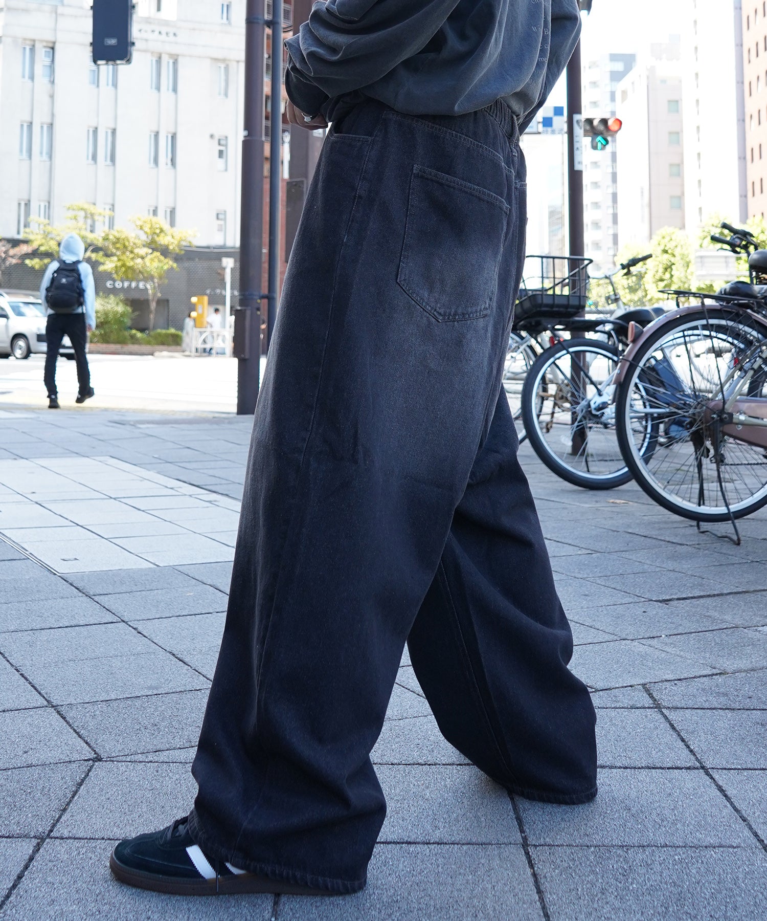 ヴィンテージメイク レトロライク カラーデニム イージーワイドパンツ